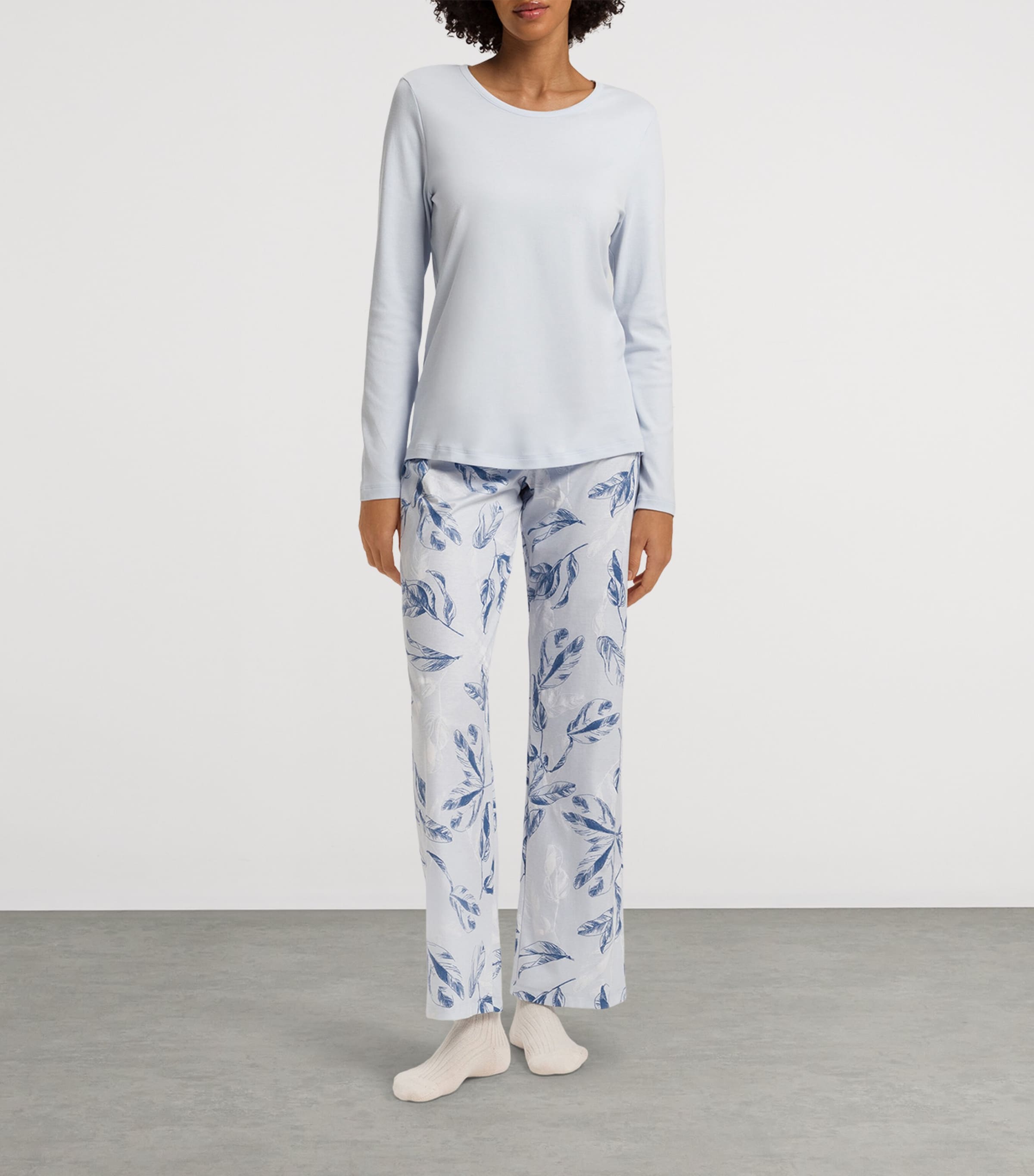 Cotton Garden Print Pyjama Trousers FROSTY GARDEN Image 5