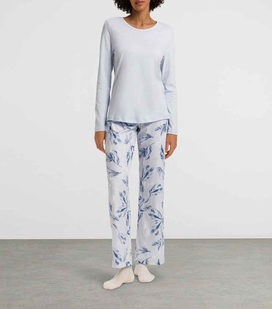 Cotton Garden Print Pyjama Trousers FROSTY GARDEN Image 5