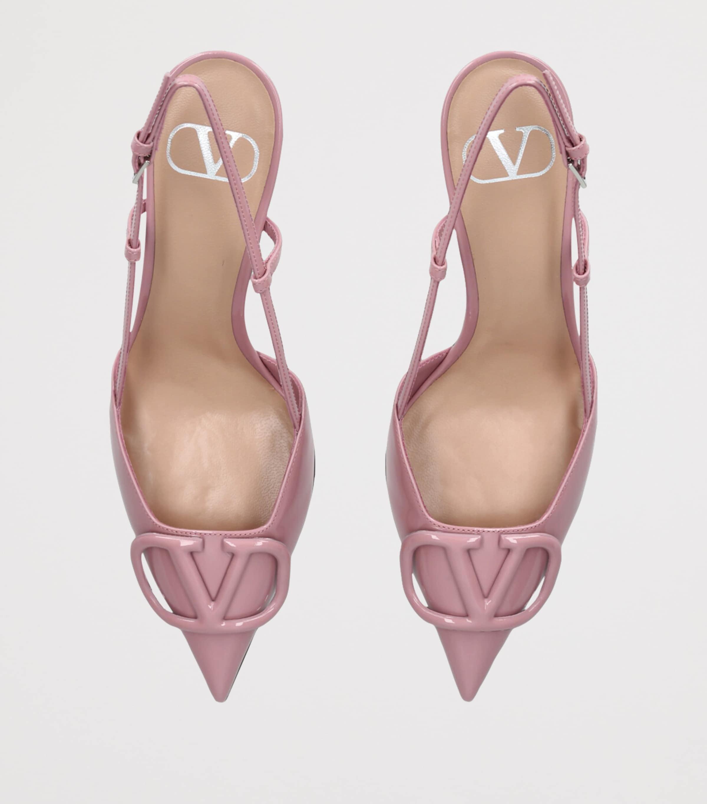 Patent Leather VLogo Slingback Pumps 80 PINK Image 4