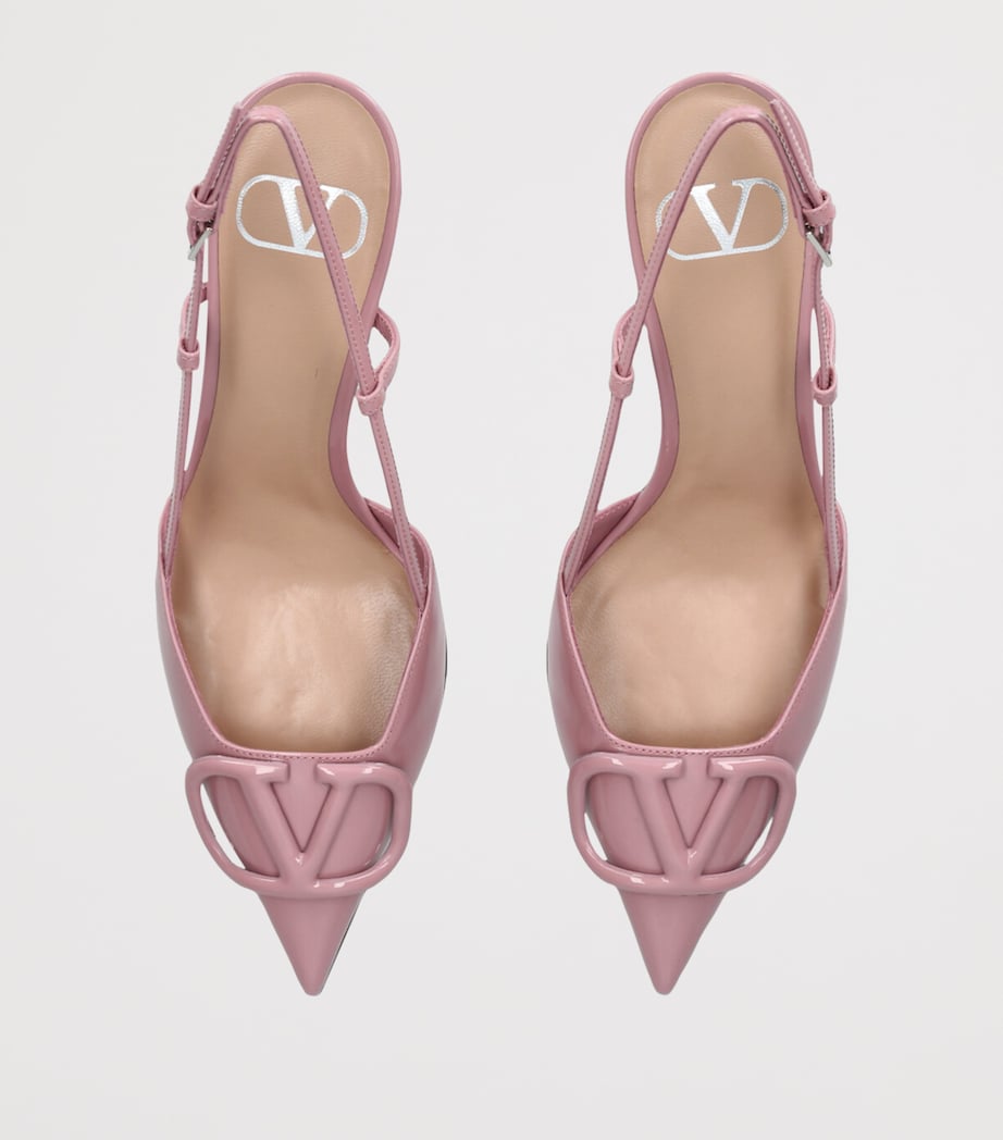 Patent Leather VLogo Slingback Pumps 80 PINK Image 4