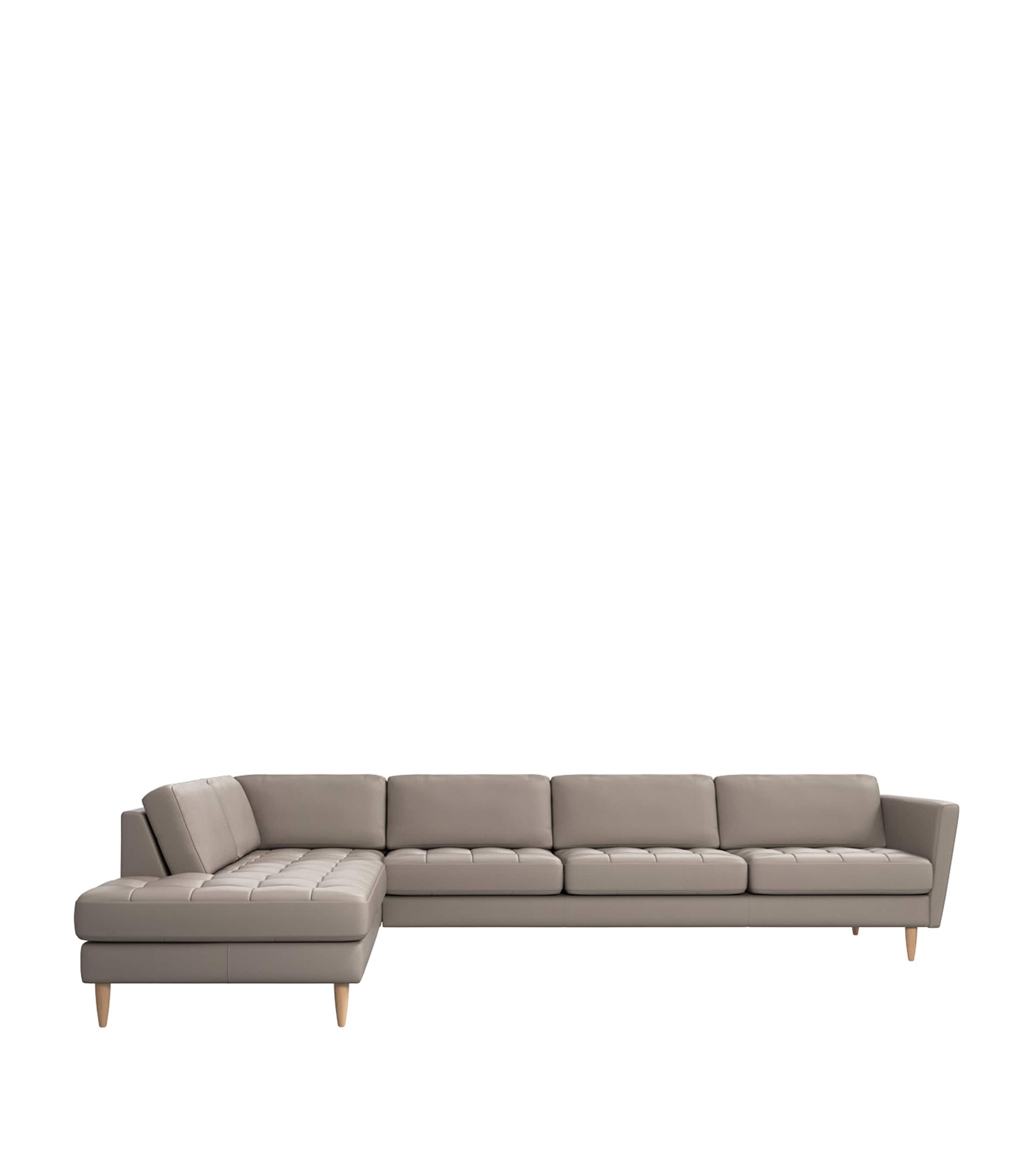 BoConcept Nordic Leather Osaka 5-Seater Corner Sofa Light Grey Image 3