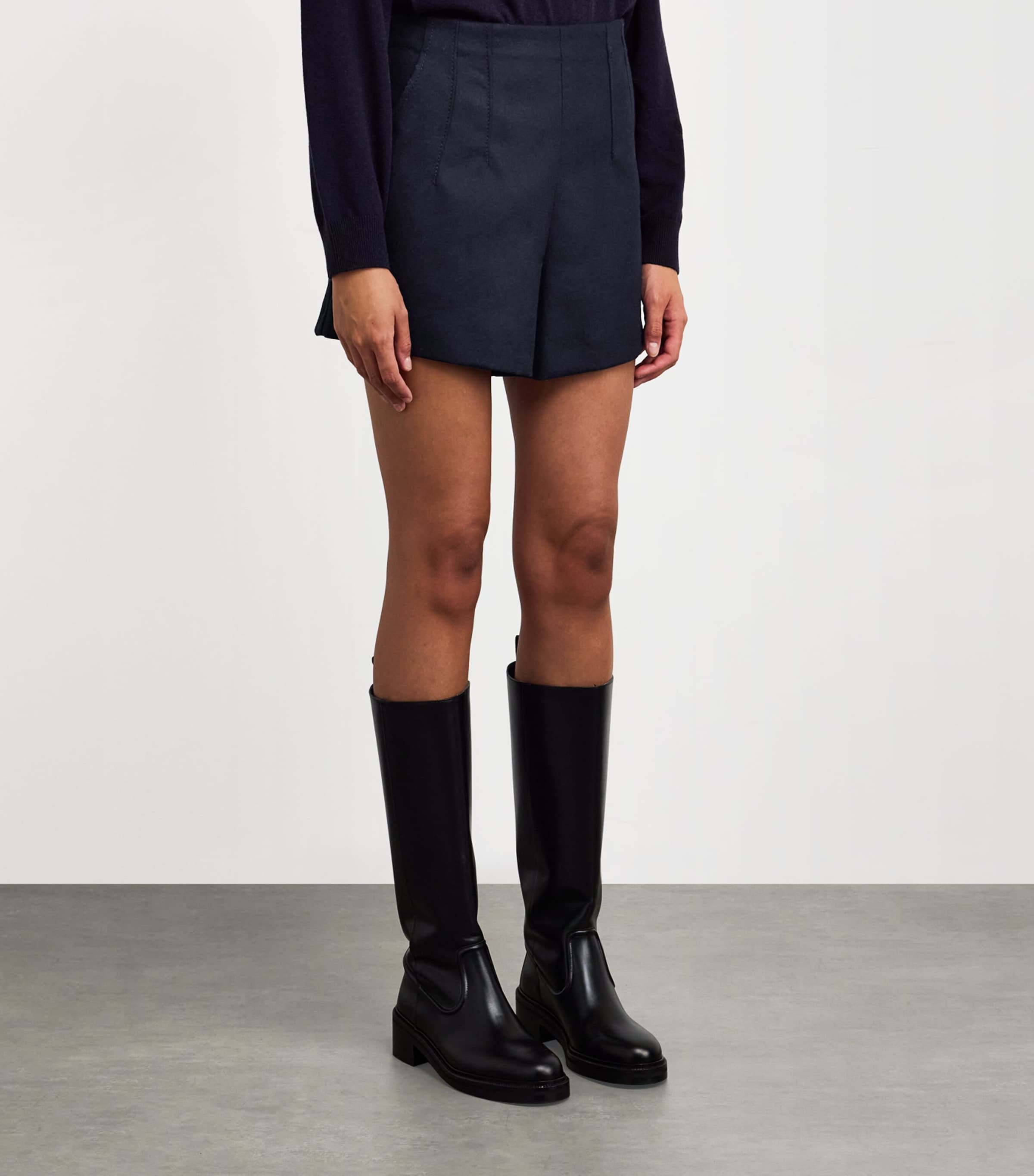 Wool-Blend Shorts NAVY Image 3