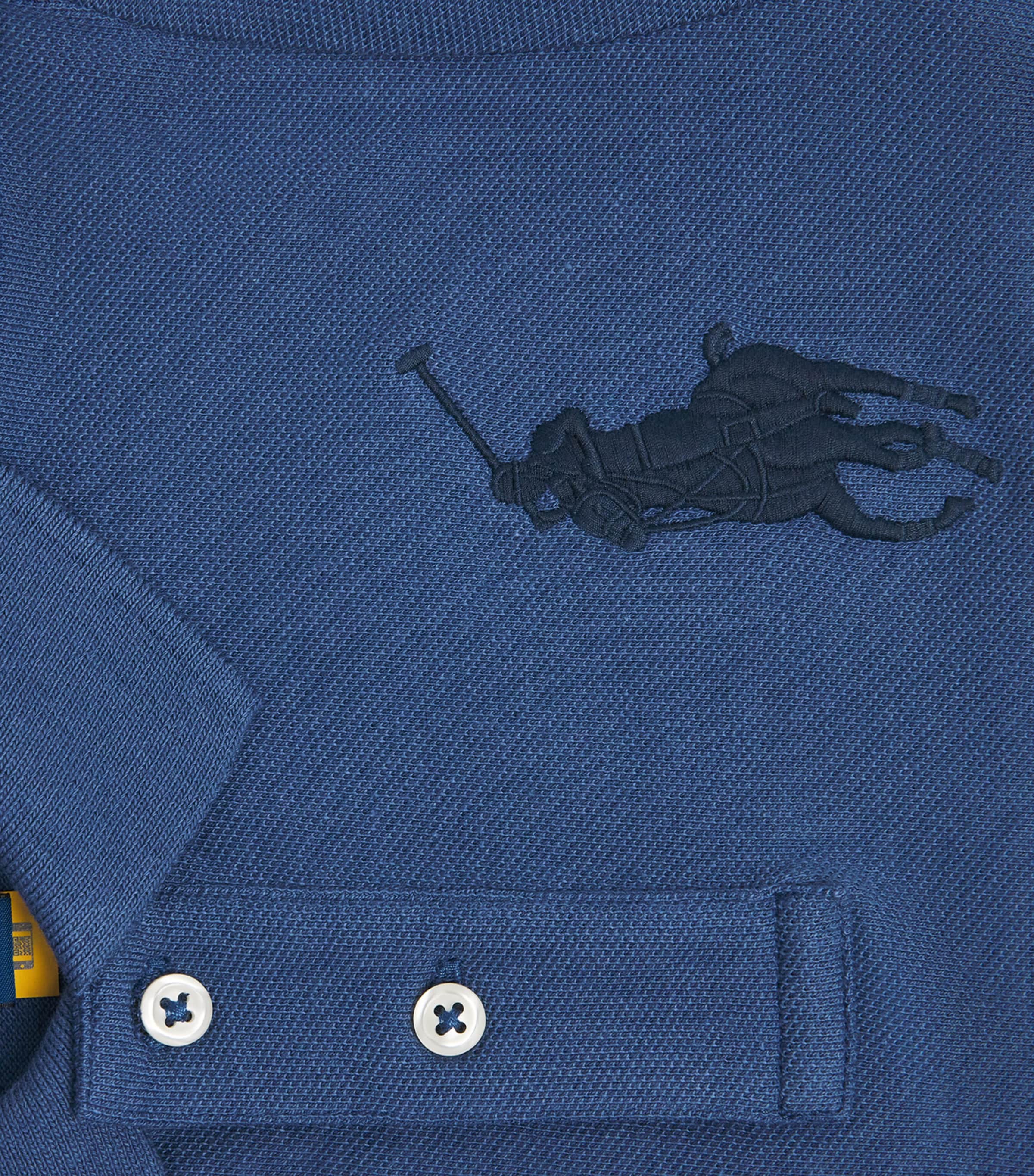 Cotton Polo Shirt (6-14 Years) LT NAVY Image 3