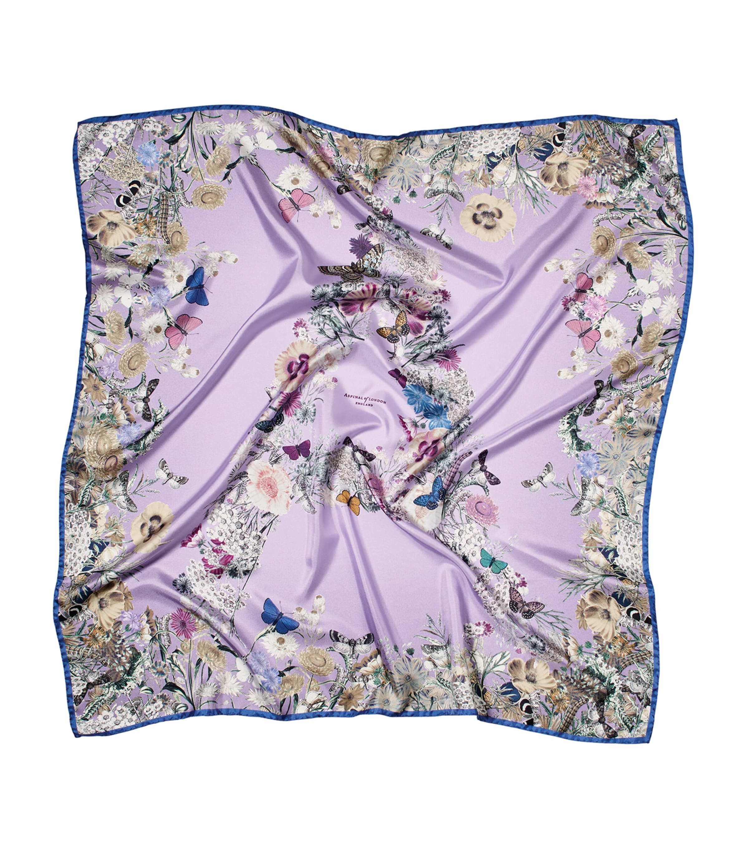 Silk Floral Print Scarf LAVENDER Image 2