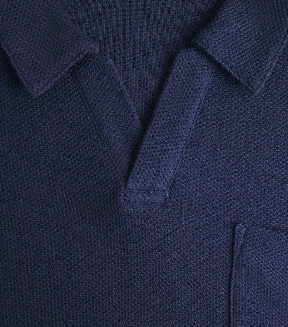 Polo Ralph Lauren Mens Cotton Open-Collar Polo Shirt Cruise Navy Image 6