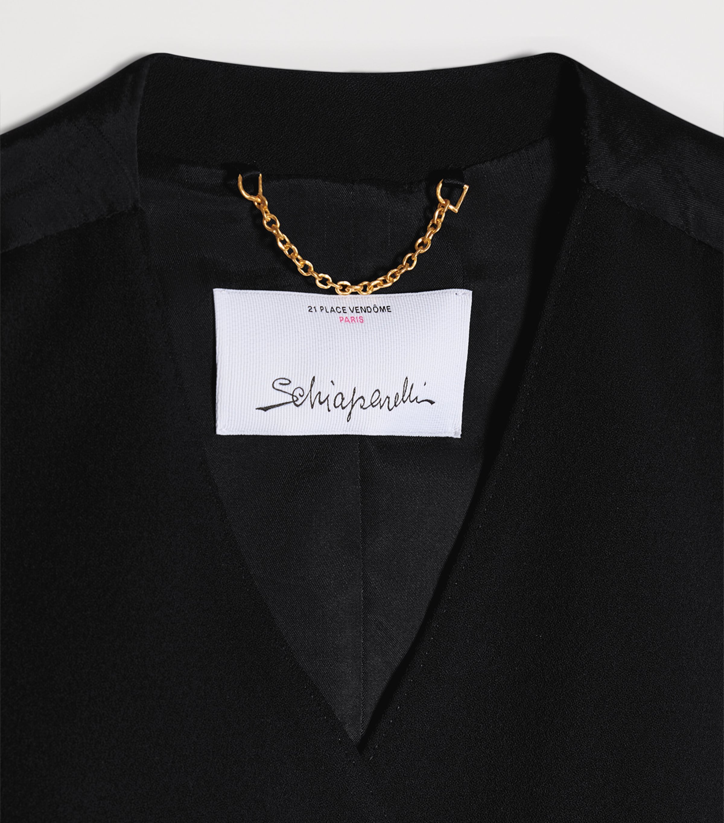 Schiaparelli Womens Wool-Blend Bijoux Waistcoat Black Image 4