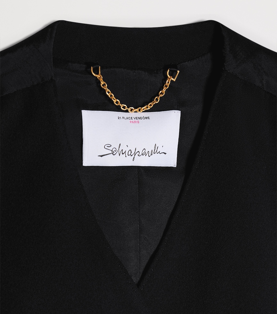 Schiaparelli Womens Wool-Blend Bijoux Waistcoat Black Image 4