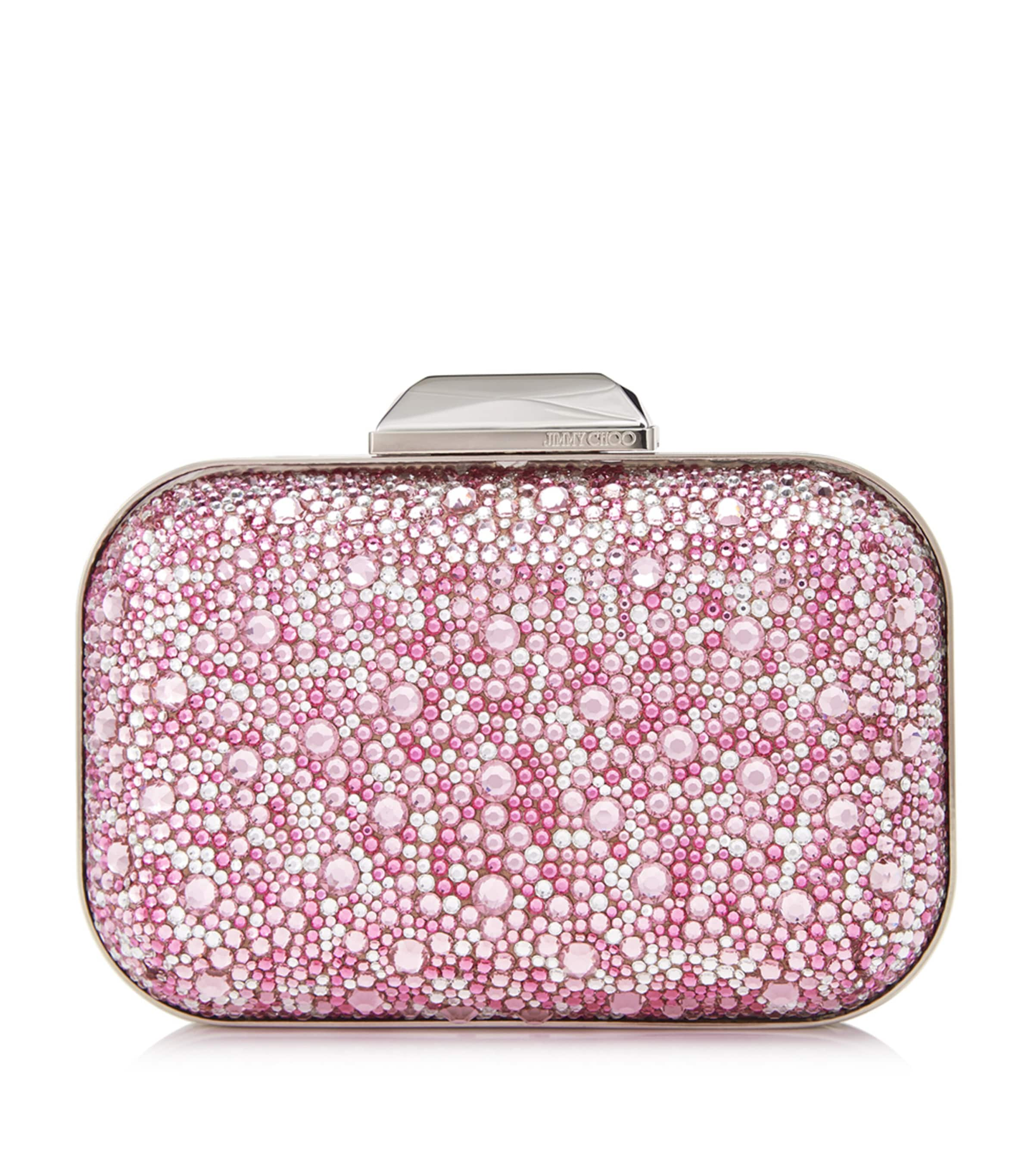 Jimmy Choo Crystal-embellished Cloud Clutch Bag In Pink