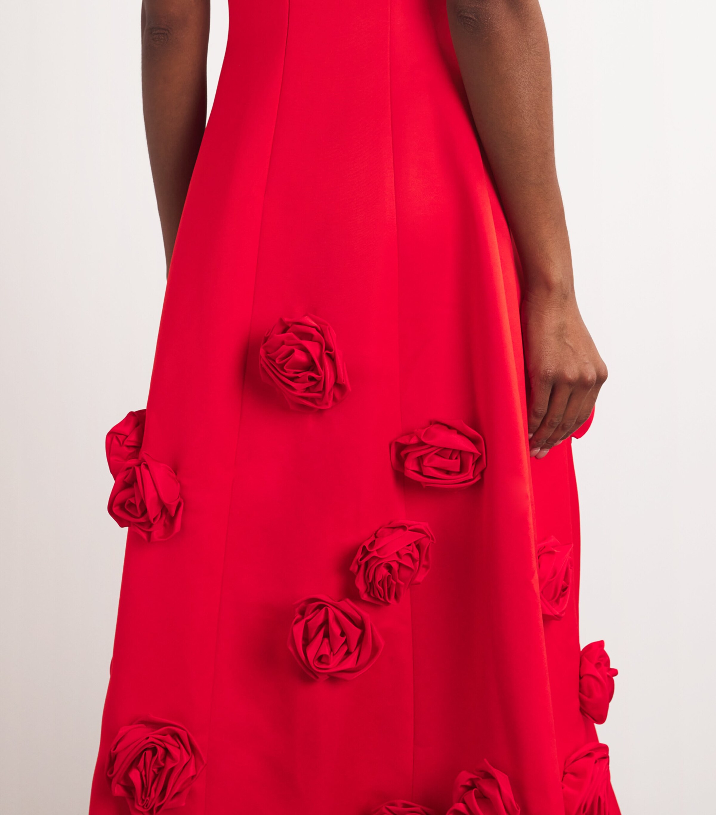 LEO LIN Red Rose-Detail Cleo Midi Dress | Harrods US