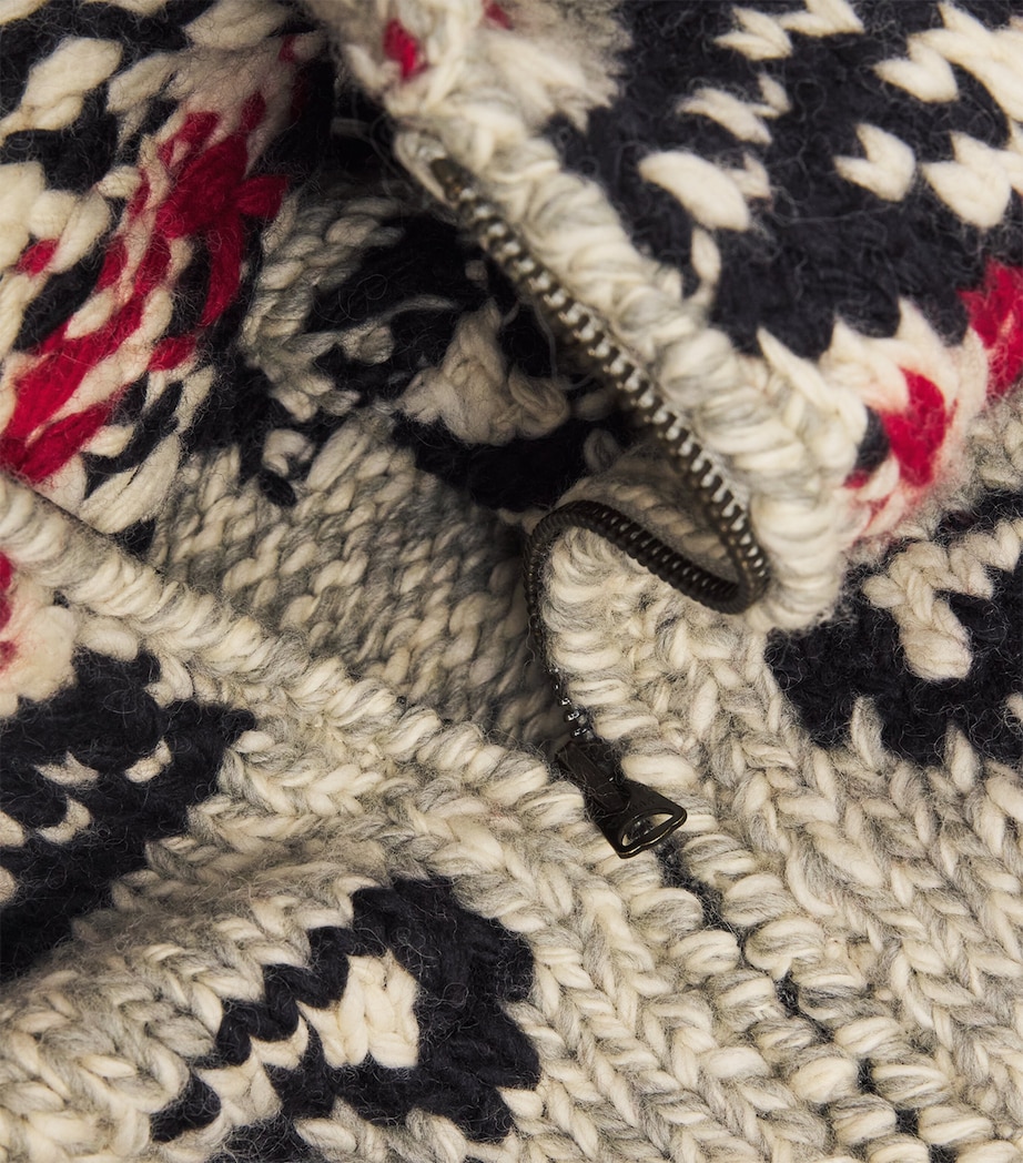 Wool Fair Isle Shawl Cardigan NATURAL Image 5