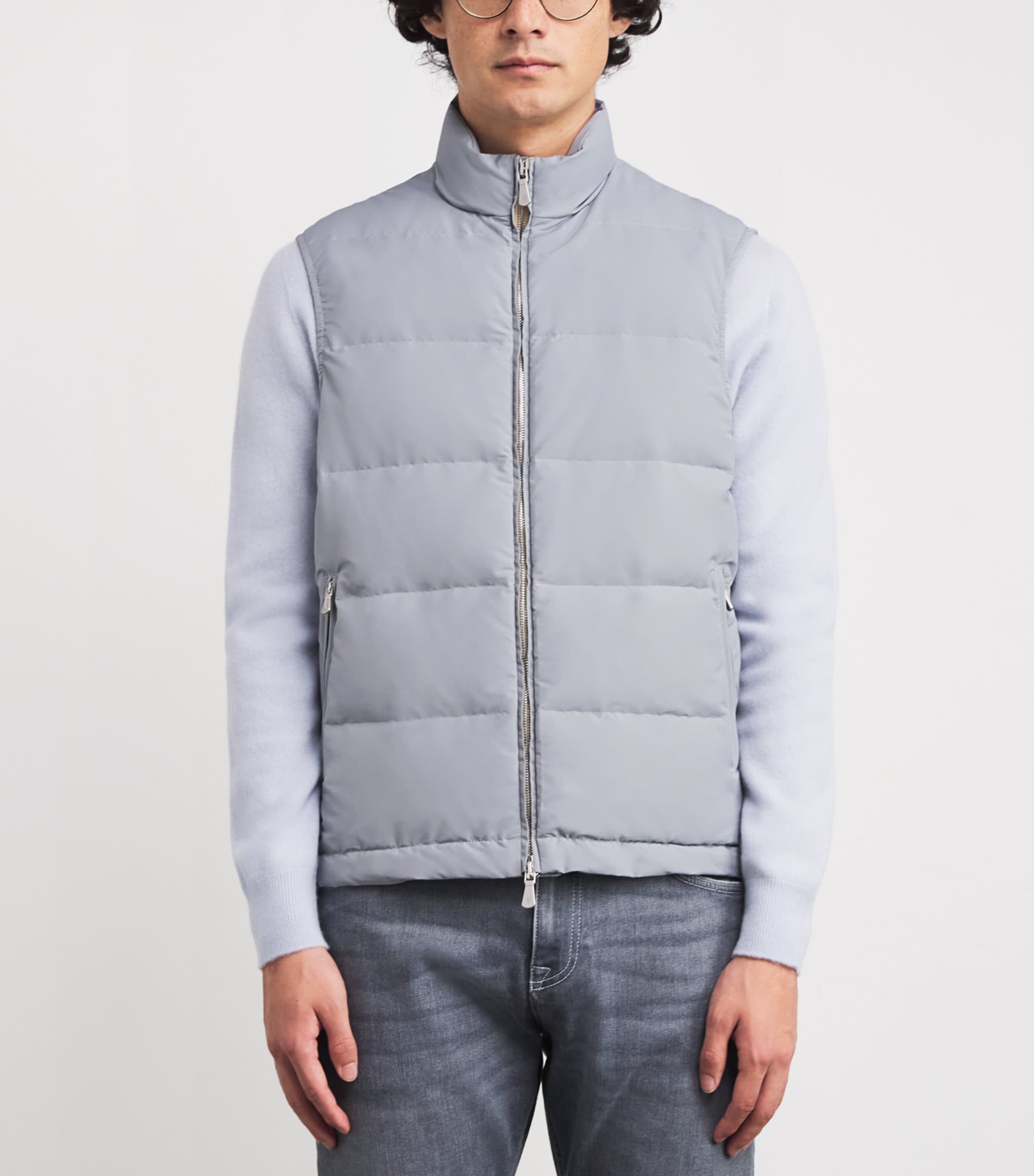 Wool-Blend Down Gilet AZZURRO Image 3