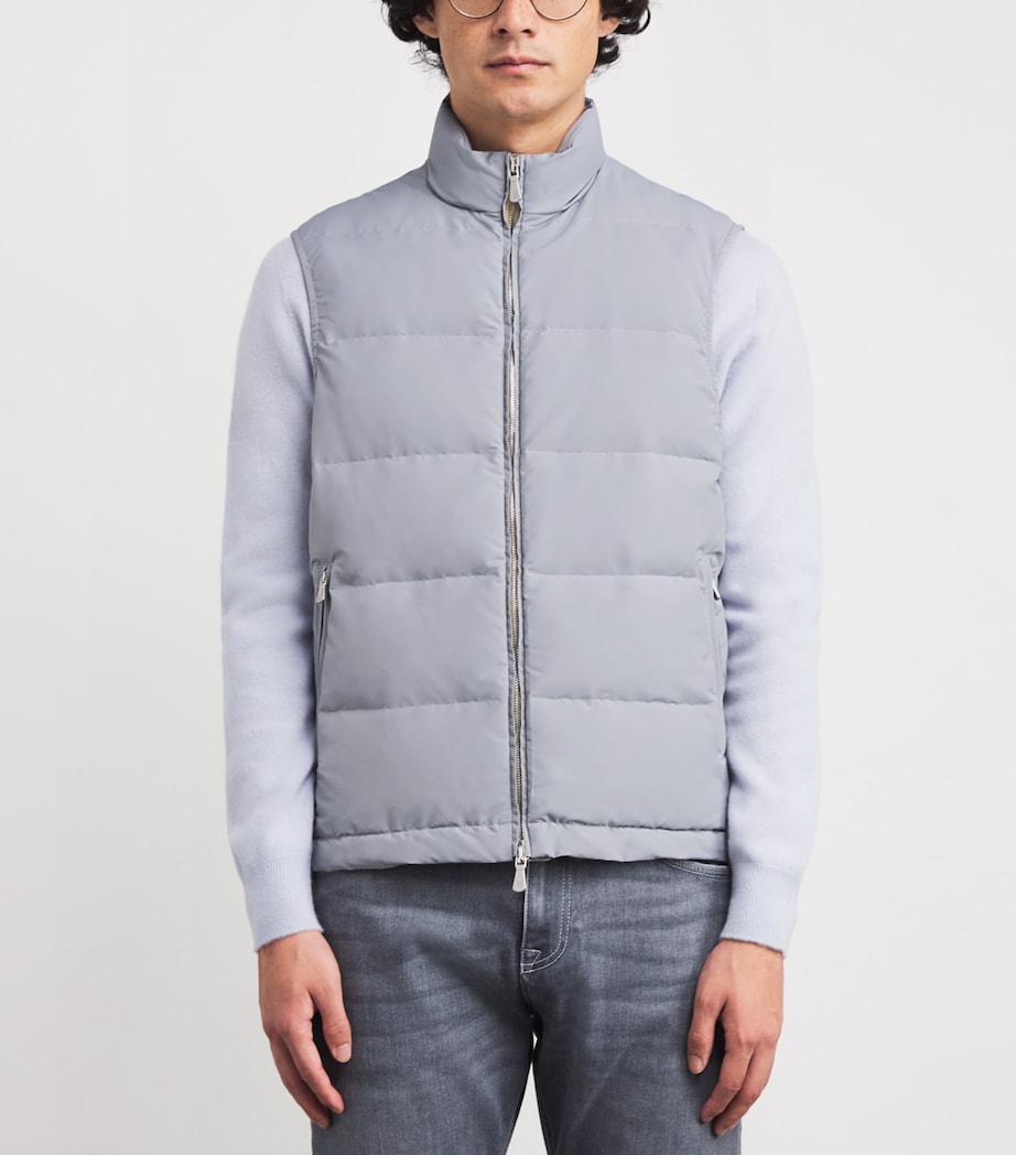 Wool-Blend Down Gilet AZZURRO Image 3