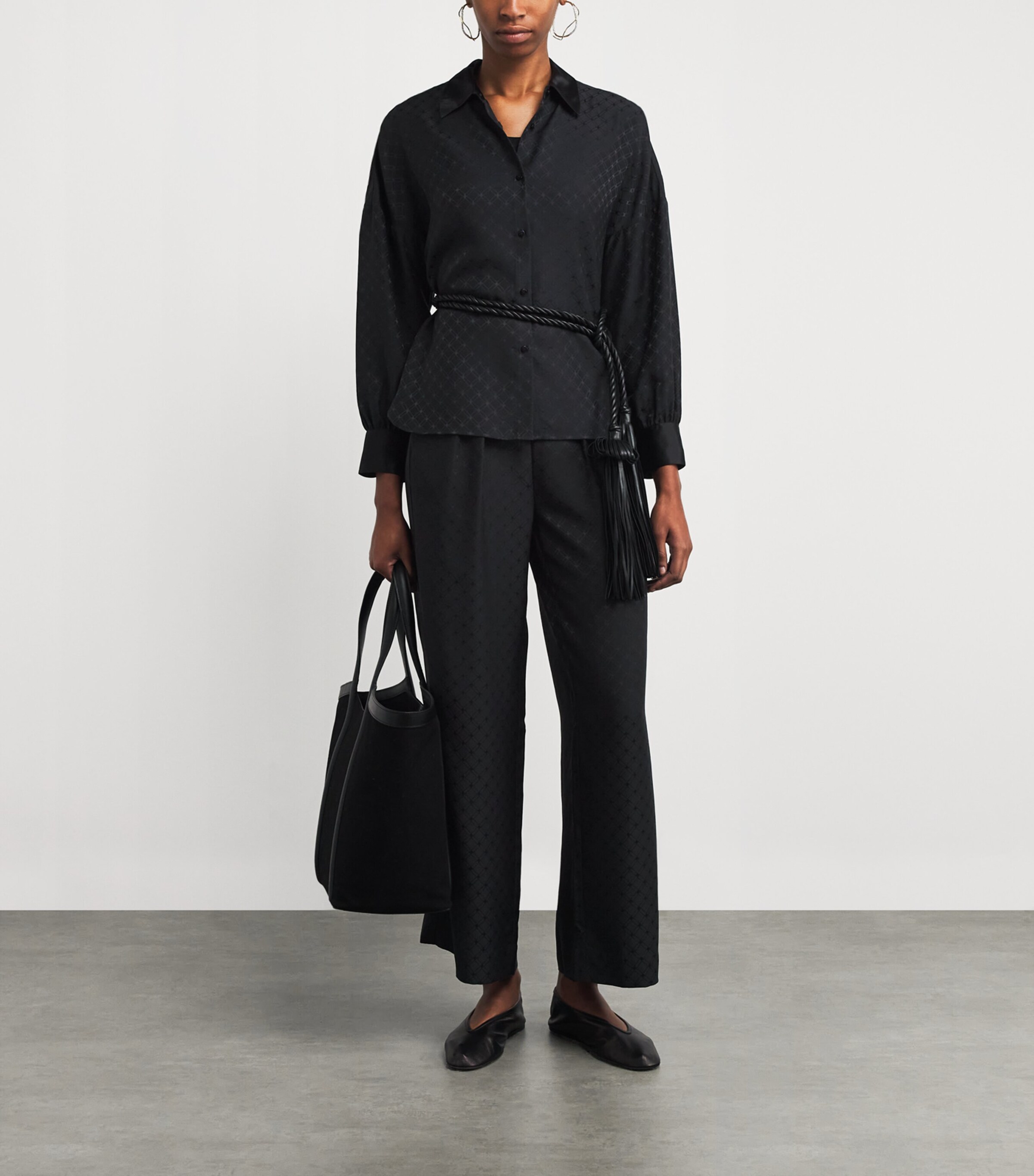 Silk Jacquard Palace Shirt 1001 NOIR Image 2