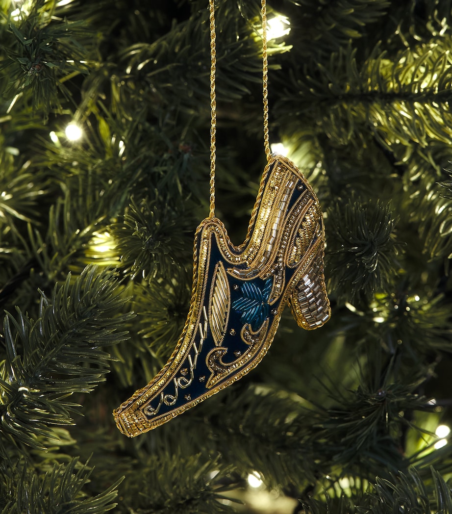 Harrods Bead-Embellished Shoe Tree Decoration Navy Blue Image 3