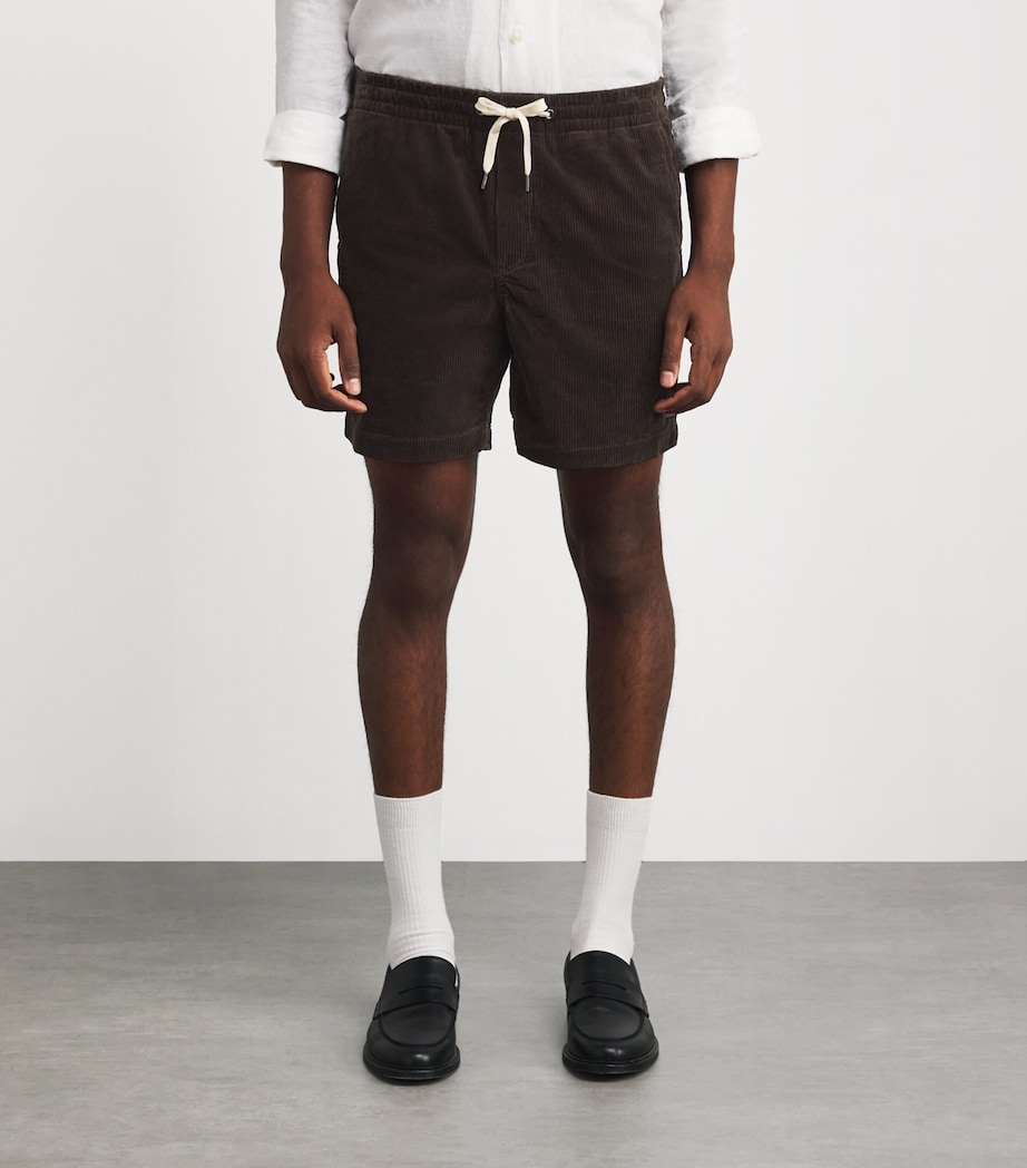 Cotton Corduroy Logo Shorts BROWN Image 3