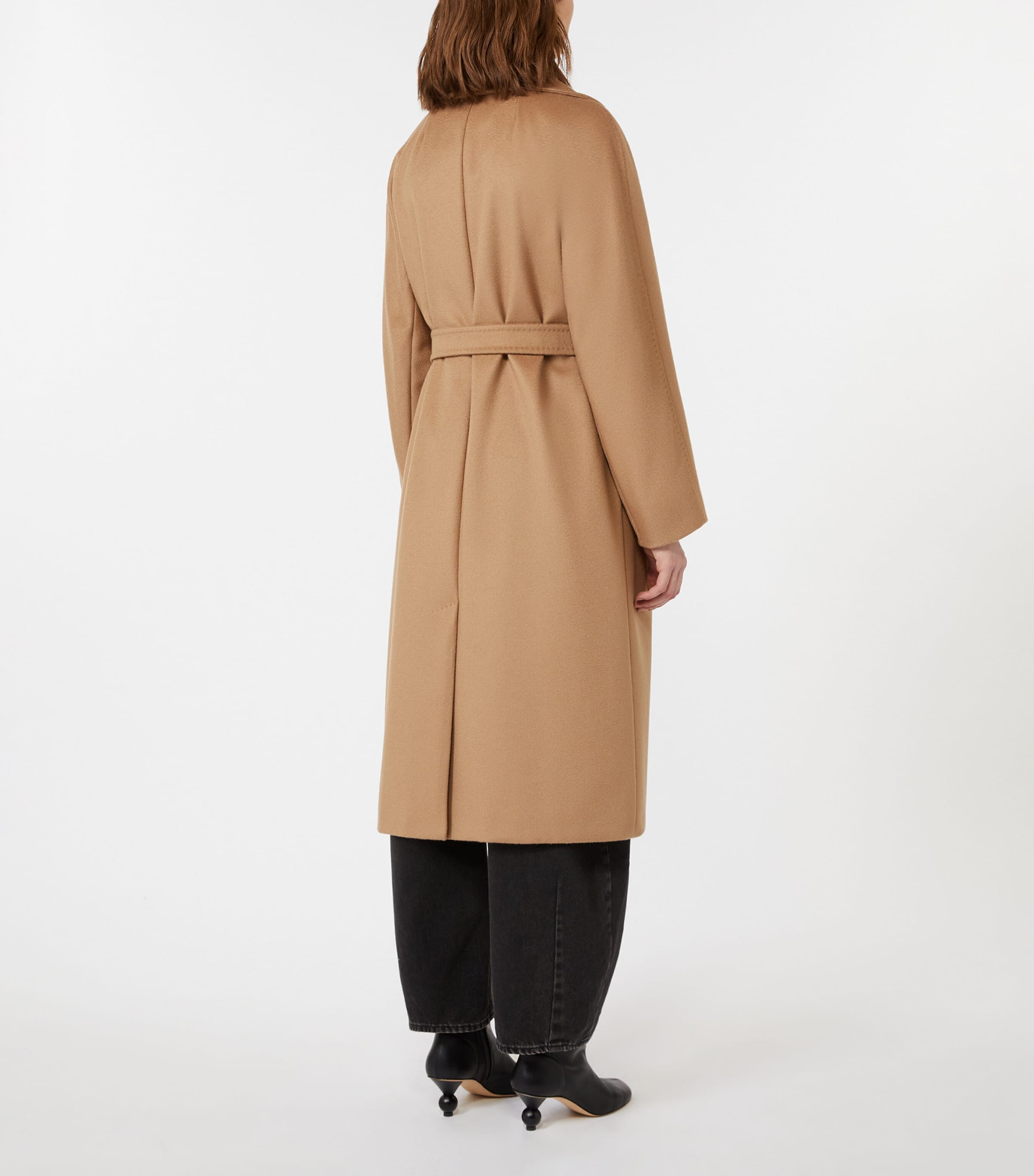 Weekend Max Mara Womens Virgin Wool Belted Coat Camel Image 4