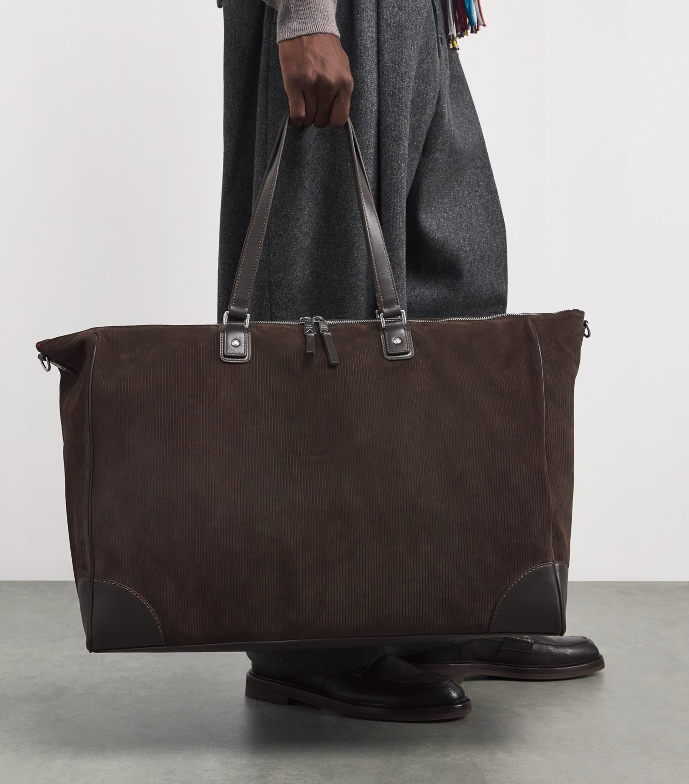 Suede Duffle Bag 69_DARK BROWN Image 2