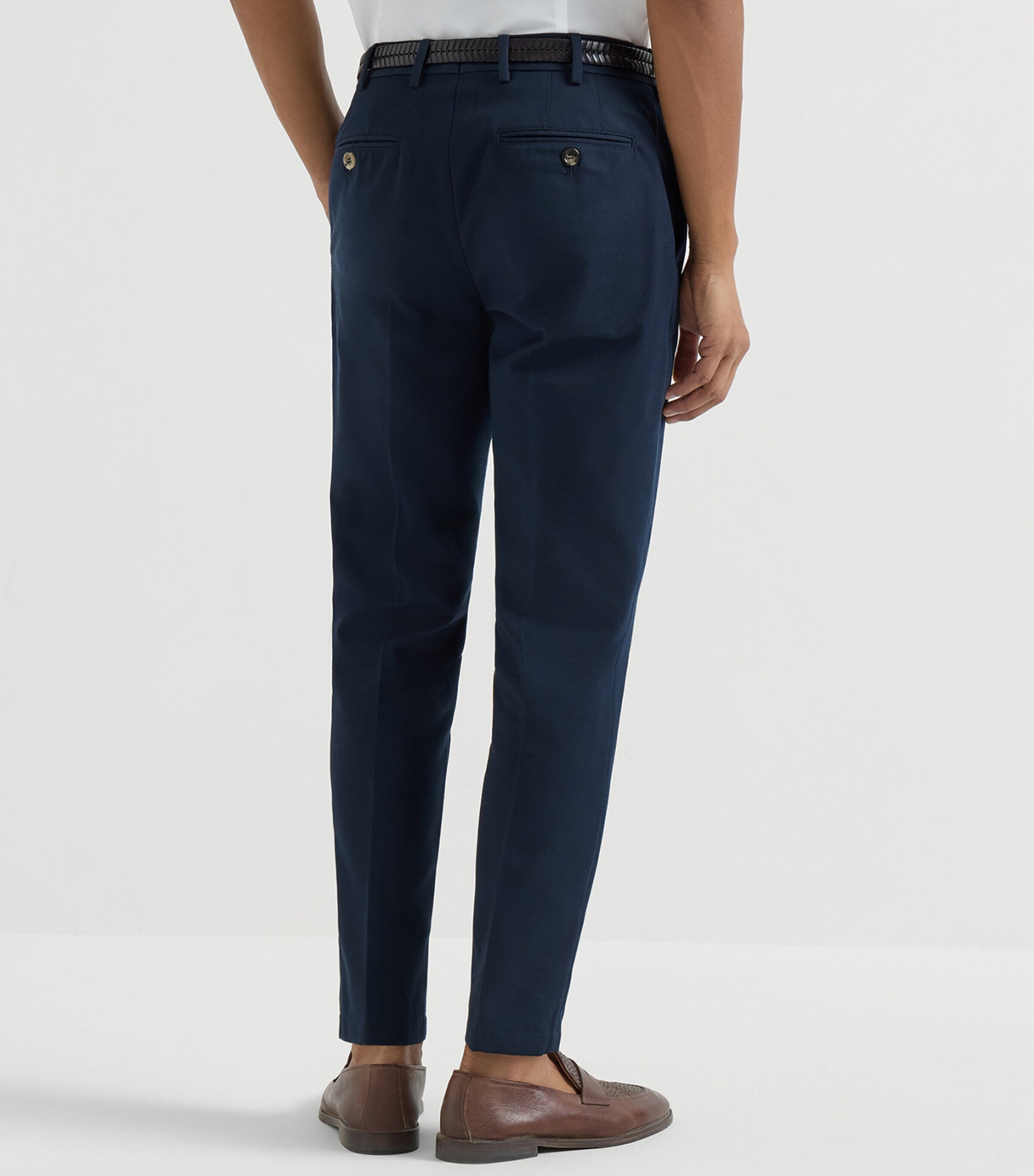Brunello Cucinelli Mens Cotton-Virgin Wool Gabardine Trousers Image 5