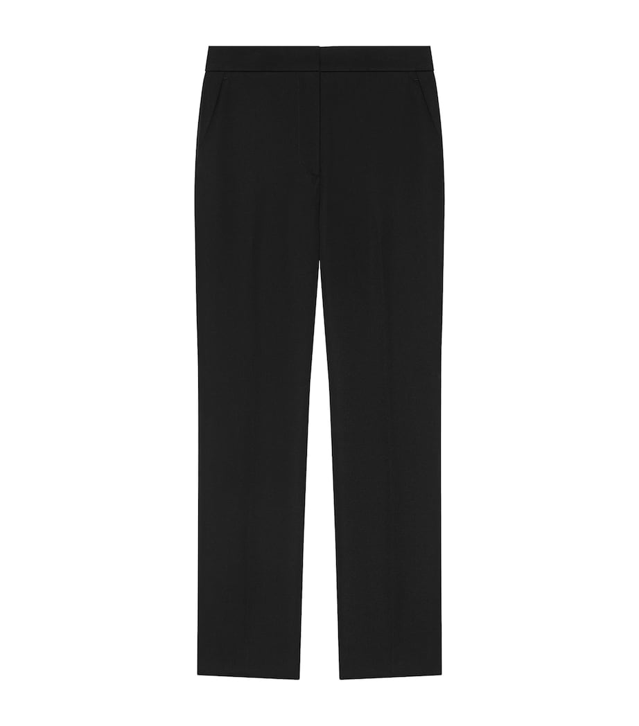 Crepe Cady Slim-Fit Tailored Trousers BLACK Image 1