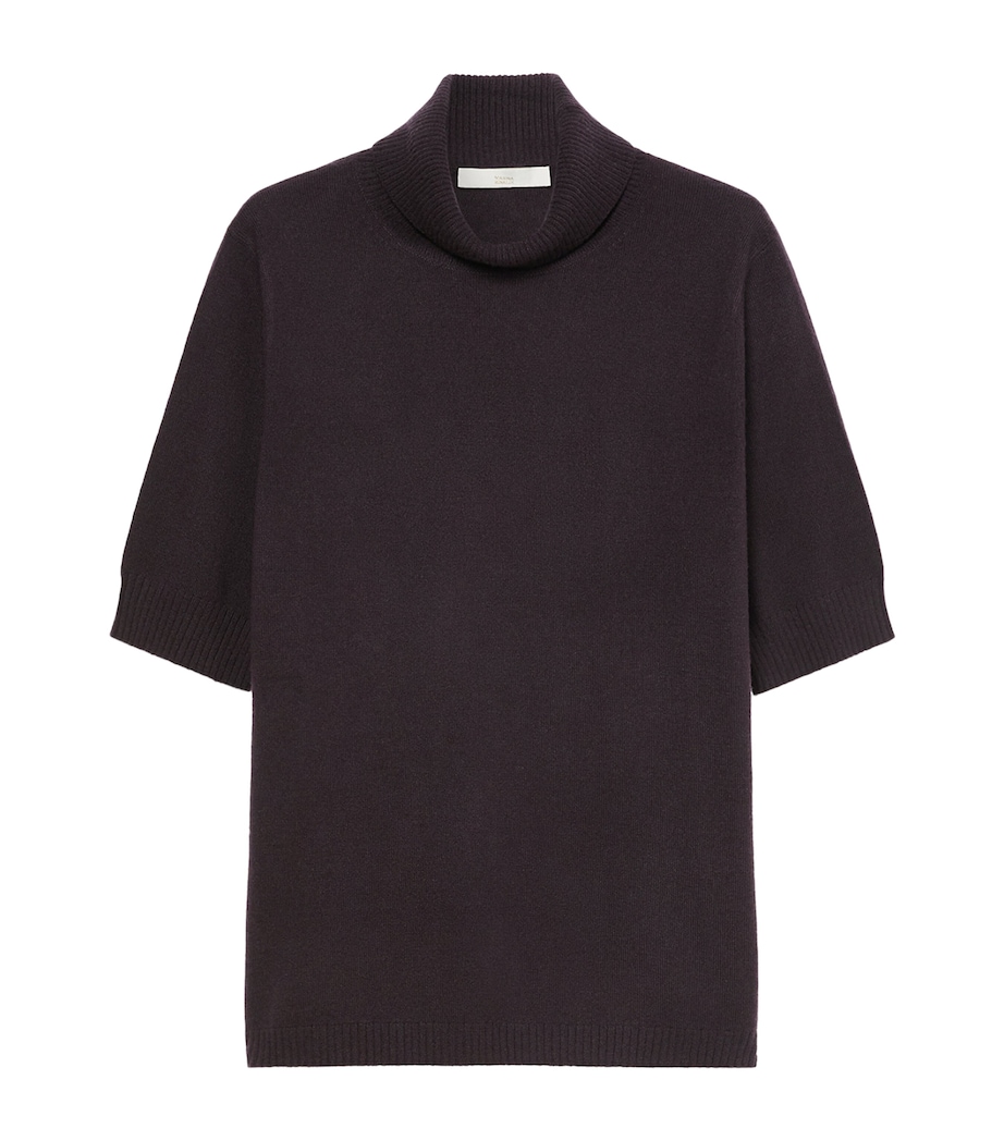 Marina Rinaldi Womens Cashmere Short-Sleeve Sweater Brown Image 1