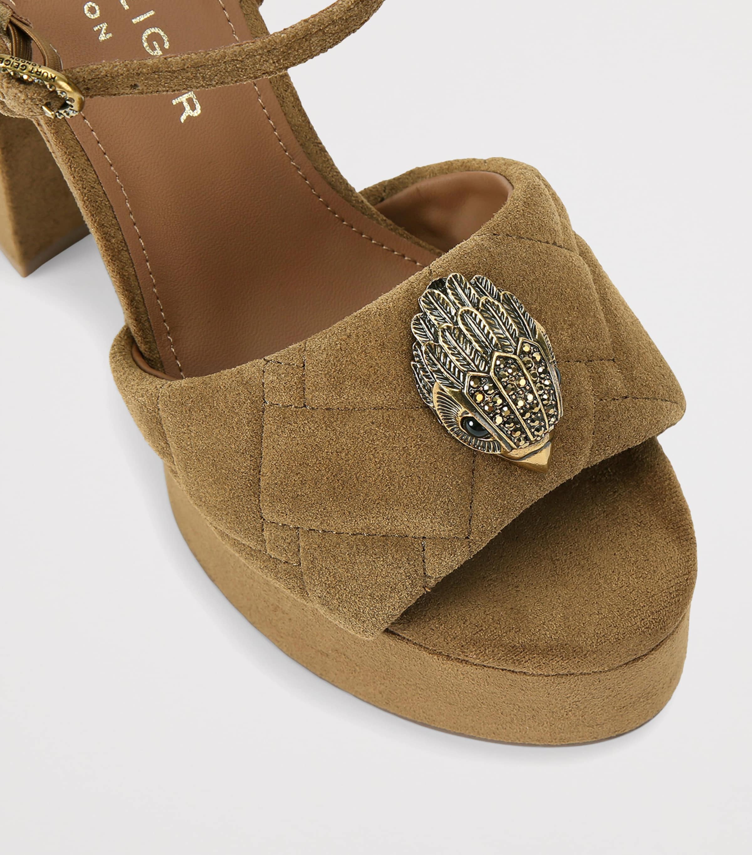 Suede Kensington Platform Sandals TAN Image 3