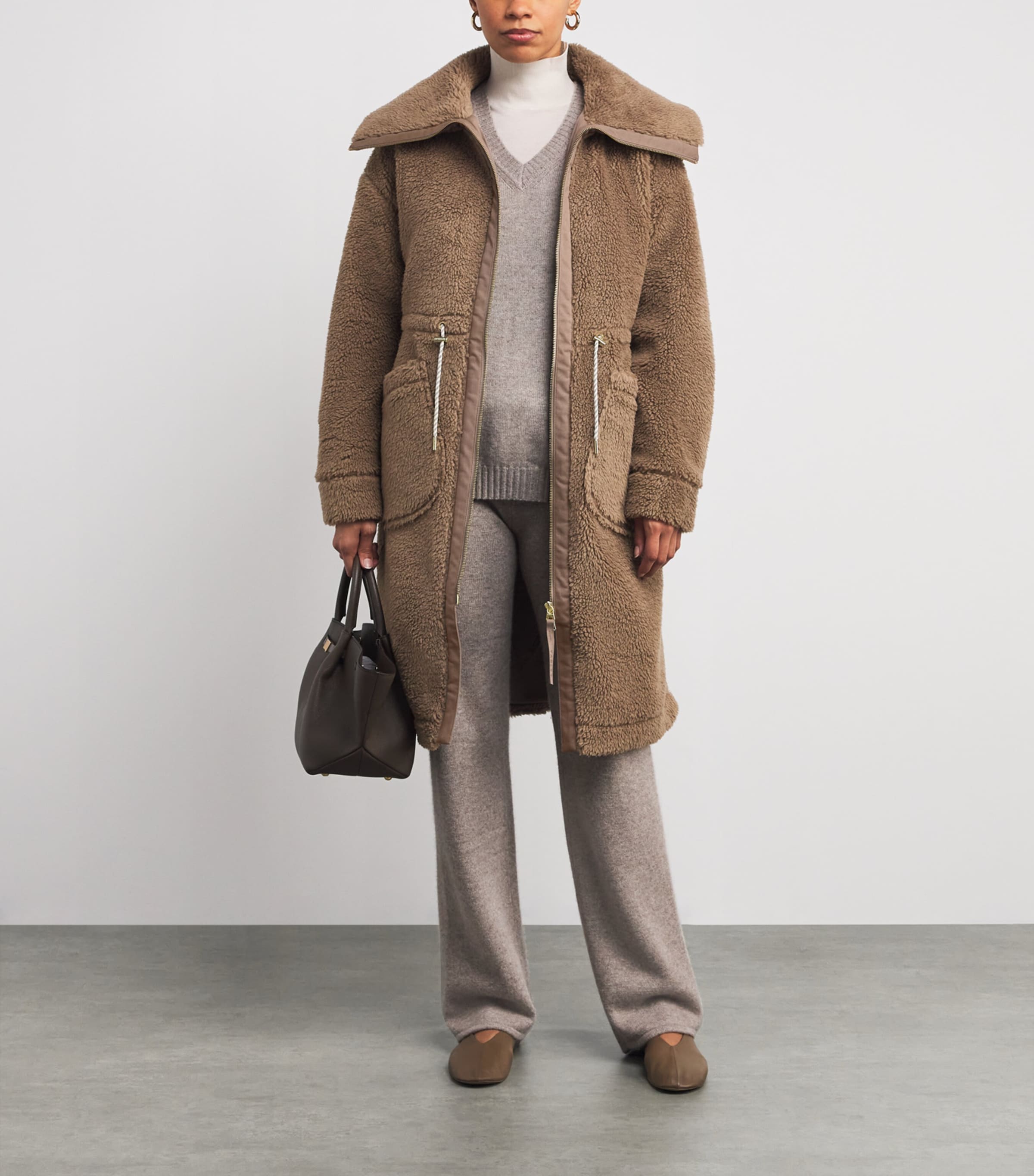 Sherpa Logan Longline Coat ASH TAUPE Image 2