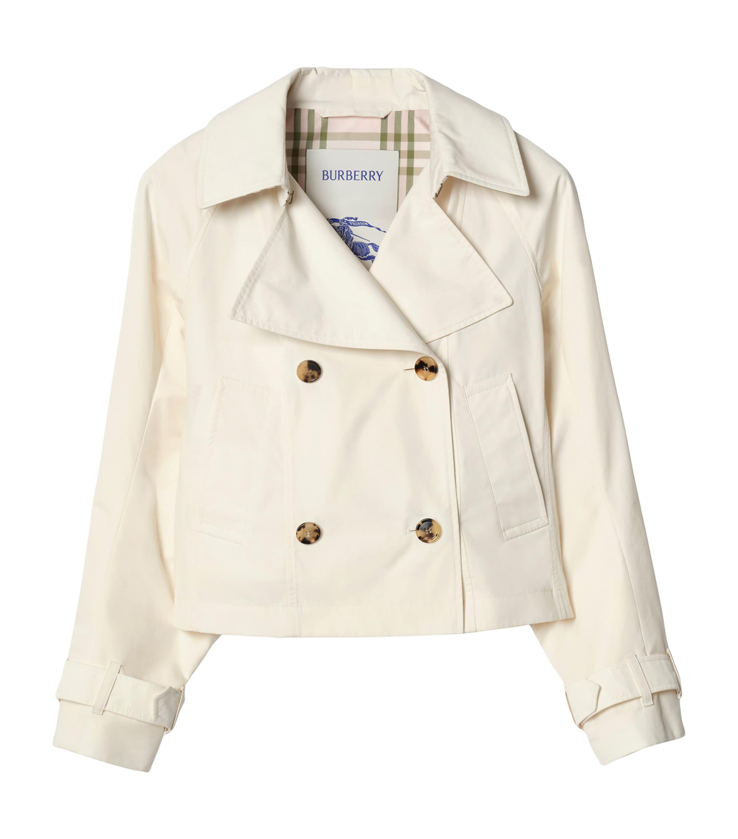 Burberry Womens Cropped Ladybrook Jacket Seashell White Image 1