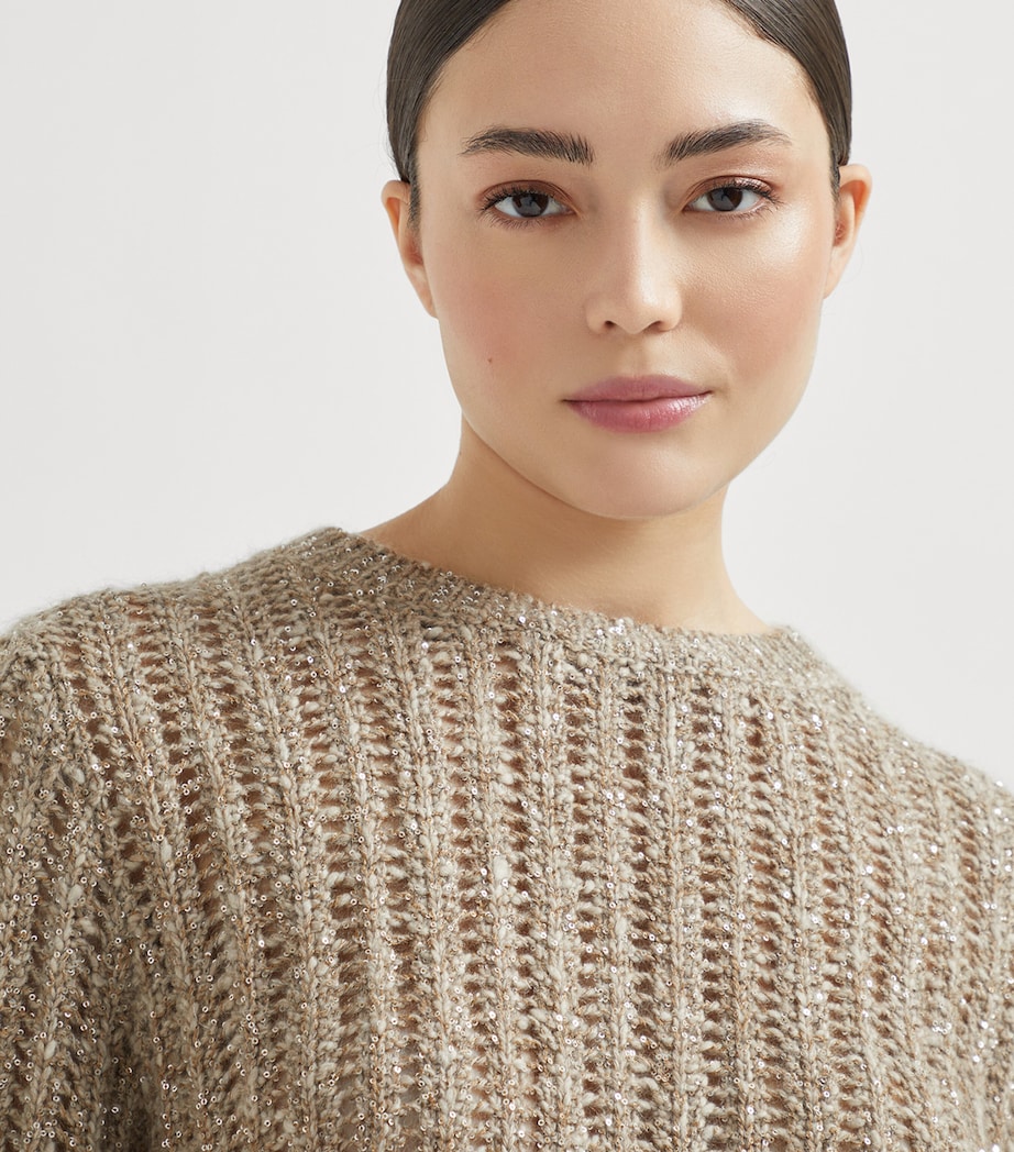 Wool-Cashmere-Blend Dazzling Rib Sweater CVA05 Image 6
