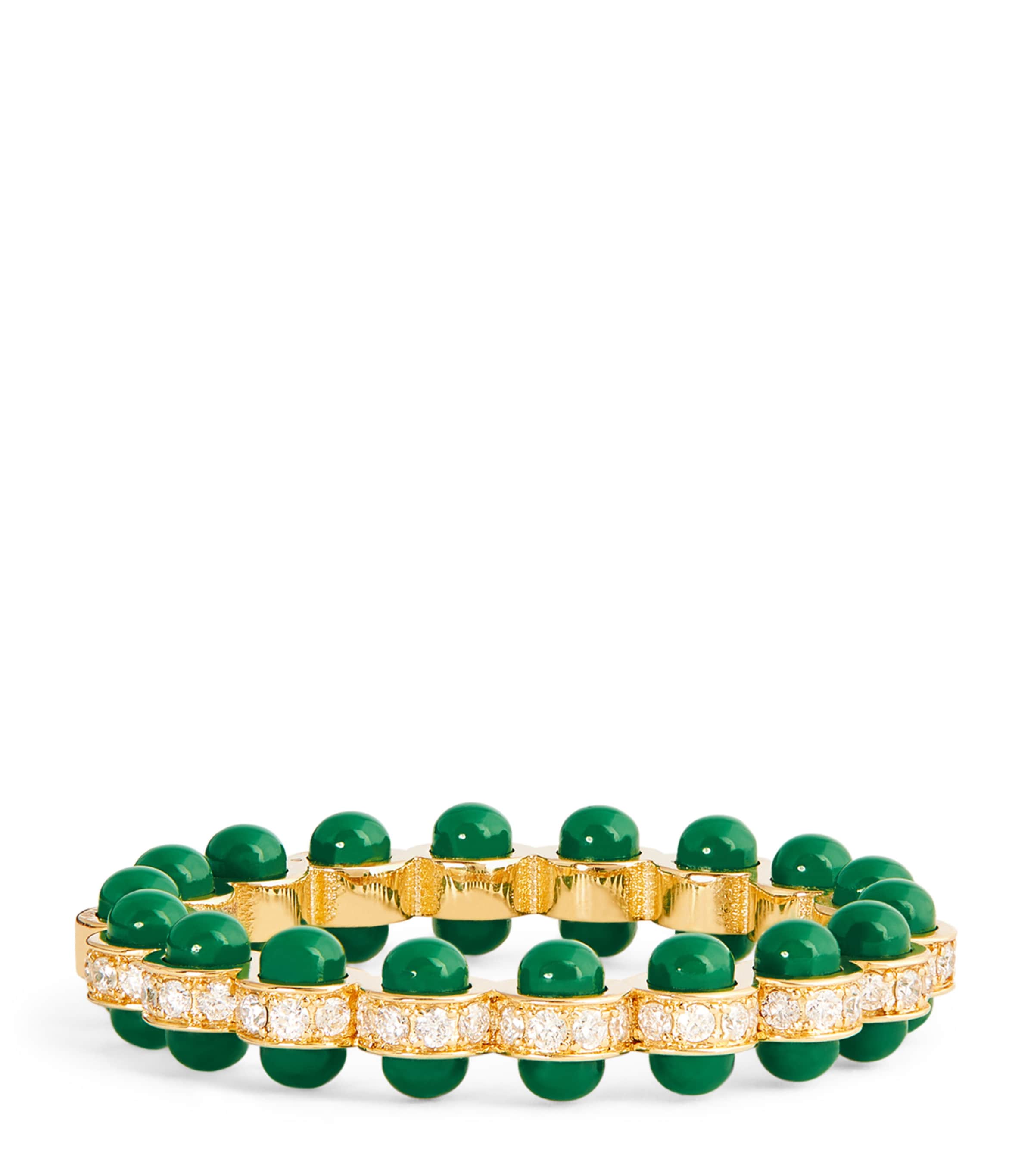 L'ATELIER NAWBAR Yellow Gold, Diamond and Enamel The Chlorine Ring Yellow Gold Image 1