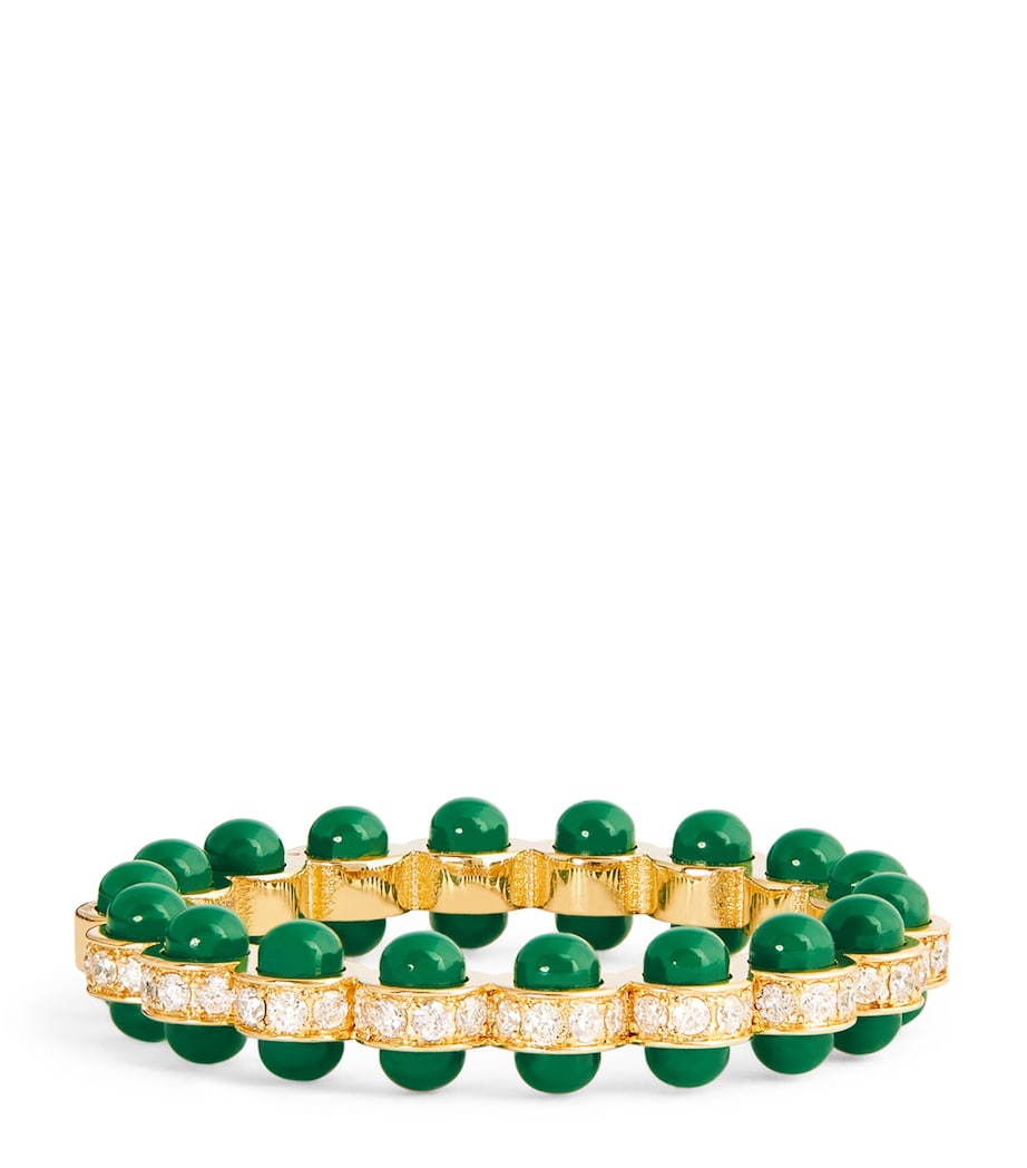 L'ATELIER NAWBAR Yellow Gold, Diamond and Enamel The Chlorine Ring Yellow Gold Image 1