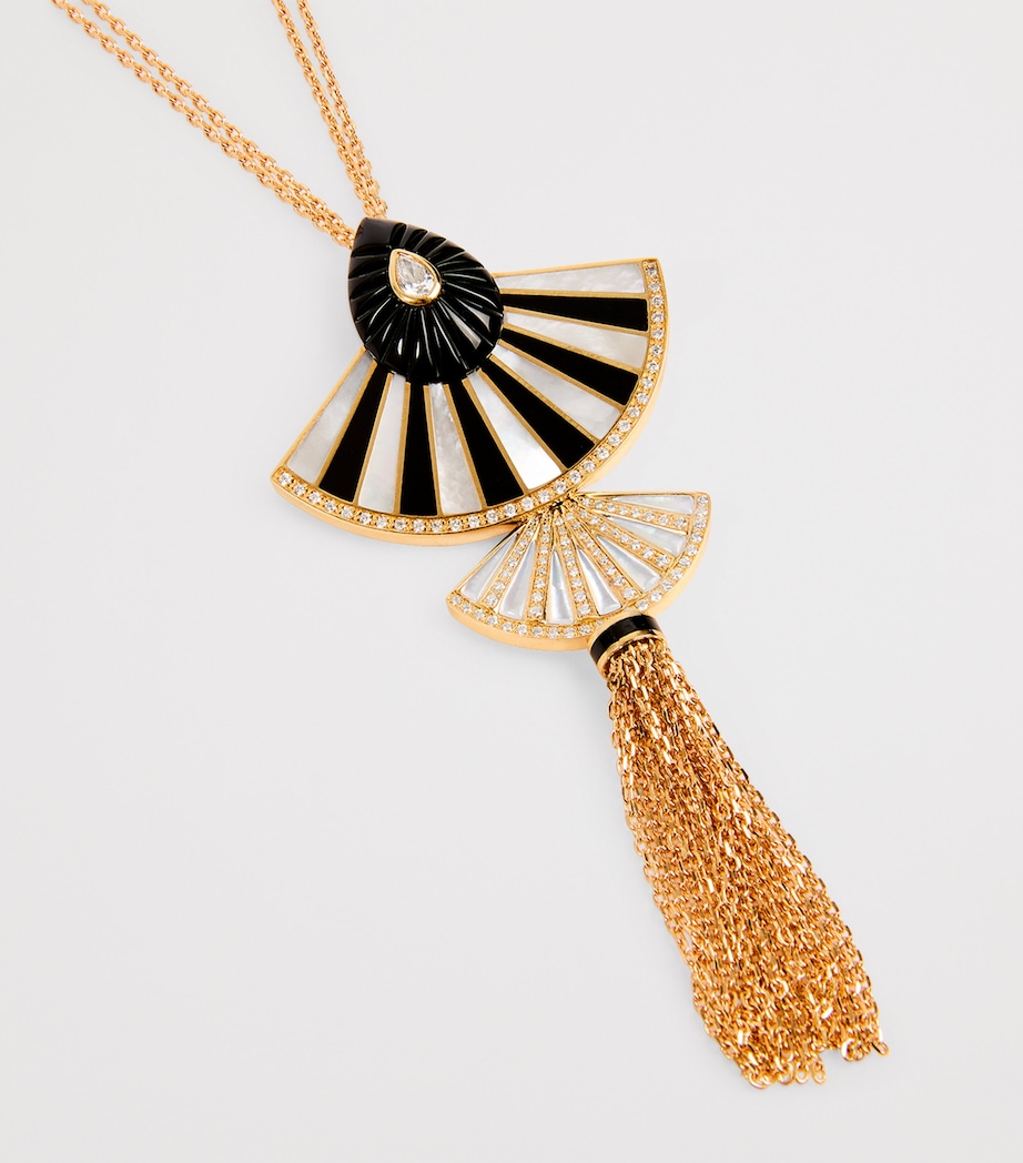 Yellow Gold, Diamond and Mother-of-Pearl Bond Street Statement Necklace YELLOW GOLD Image 5