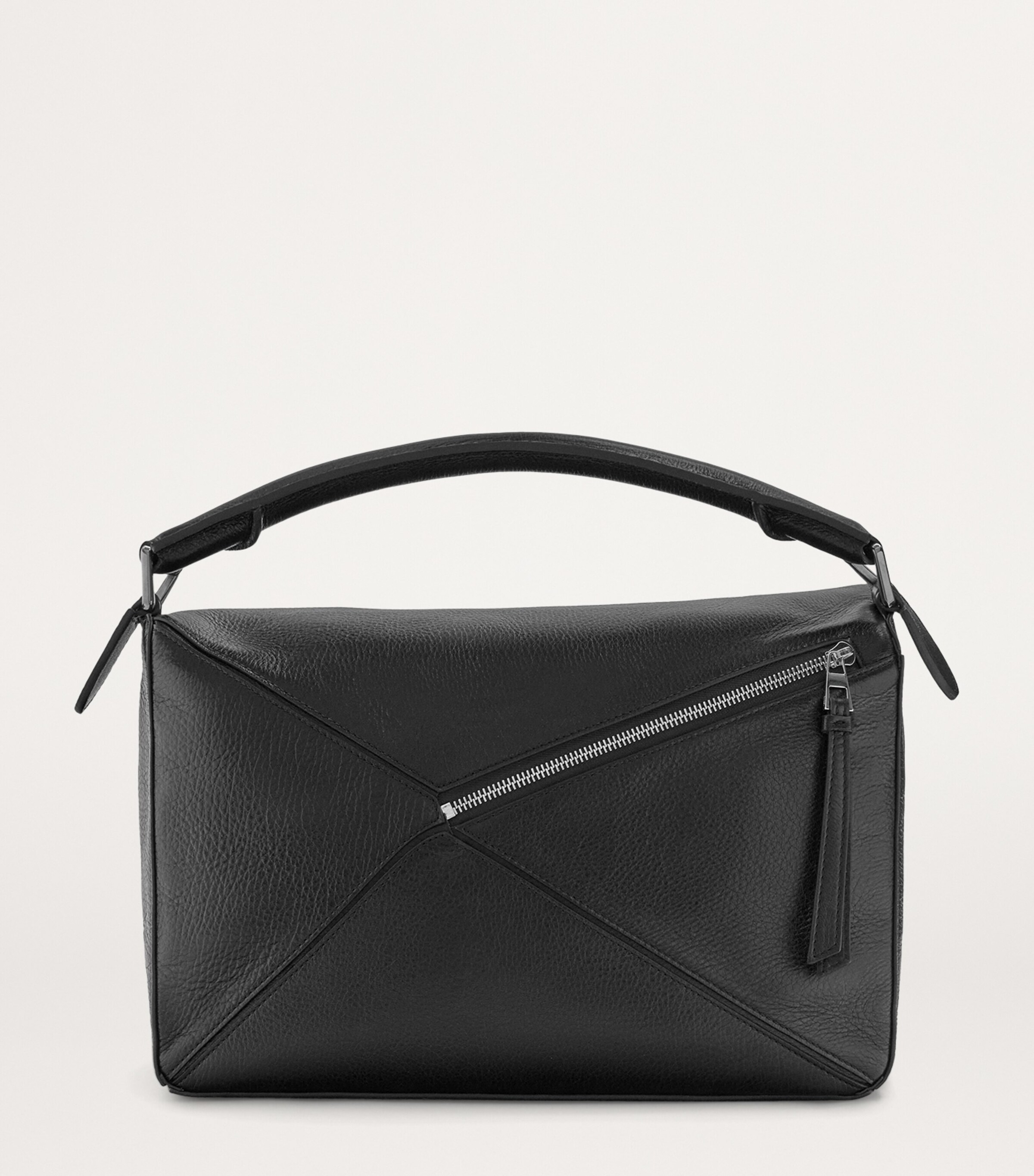 LOEWE Large Leather Puzzle Top-Handle Bag Black Image 3
