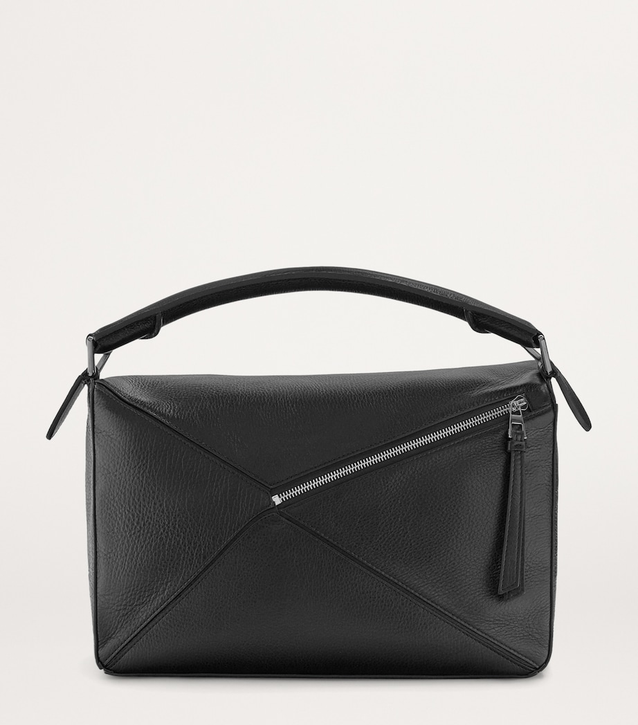 LOEWE Large Leather Puzzle Top-Handle Bag Black Image 3