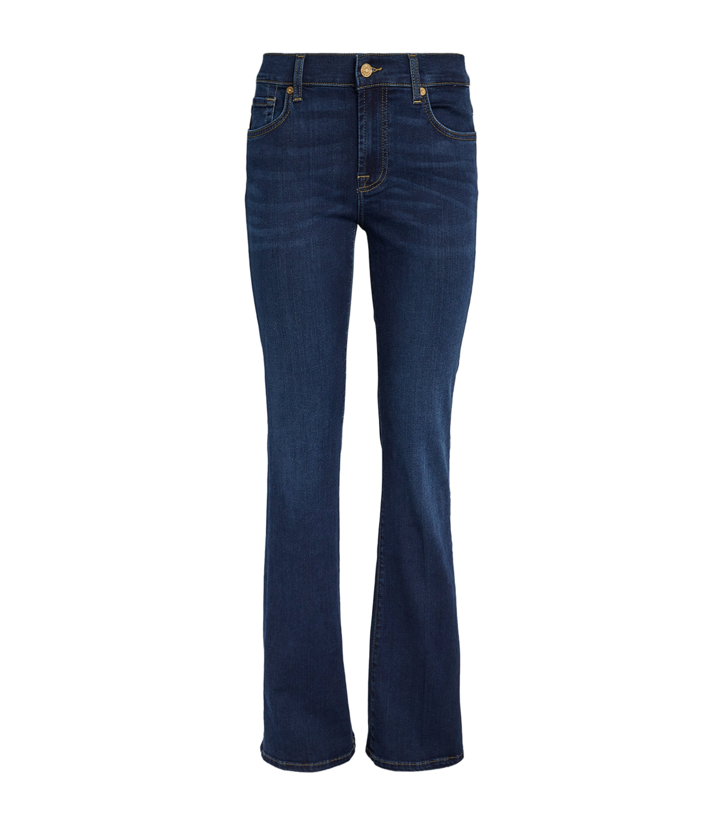 7 For All Mankind Bair Mid-rise Bootcut Jeans In Blue