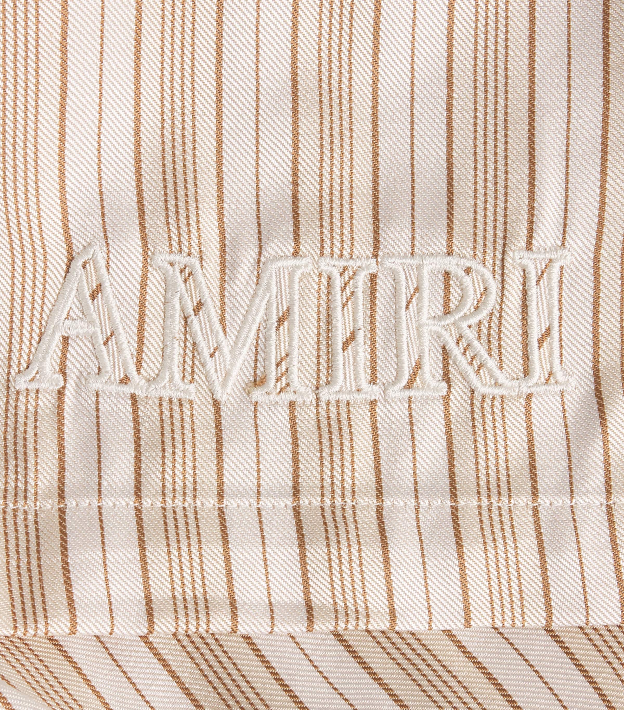 AMIRI Mens Stripe Logo Shorts Alabaster Image 6