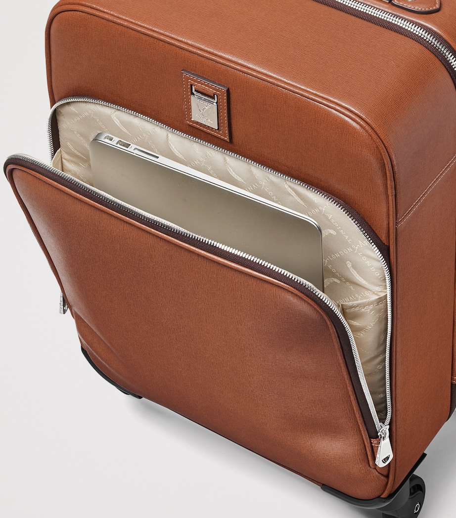 Leather Cabin Suitcase TAN Image 4