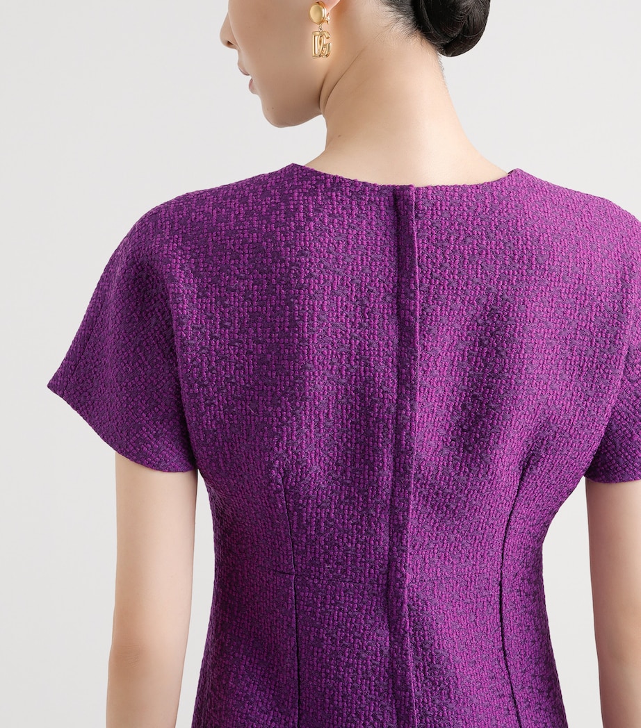 Virgin Wool-Blend Mini Dress F0571-PURPLE Image 5