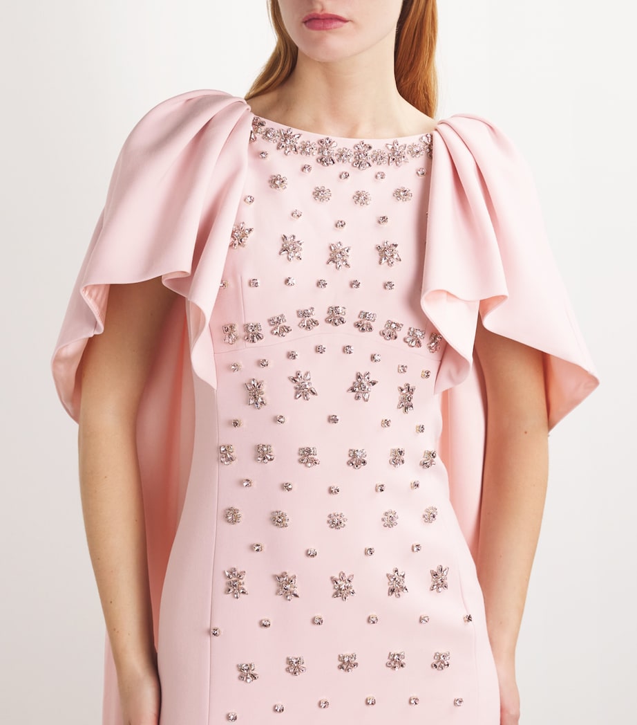 Crystal-Embellished Emory Cape Gown MAUVE Image 4