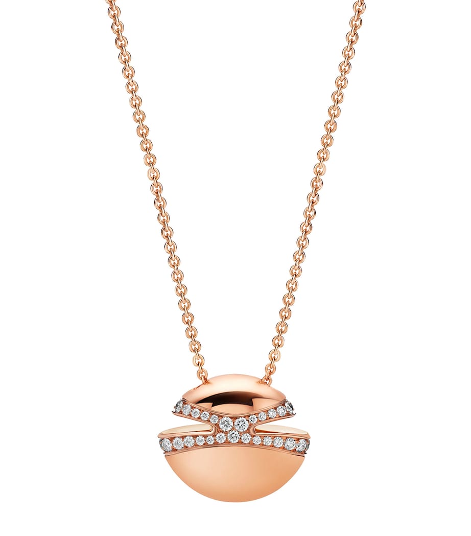 Rose Gold and Diamond Cabochon Necklace PINK GOLD Image 1