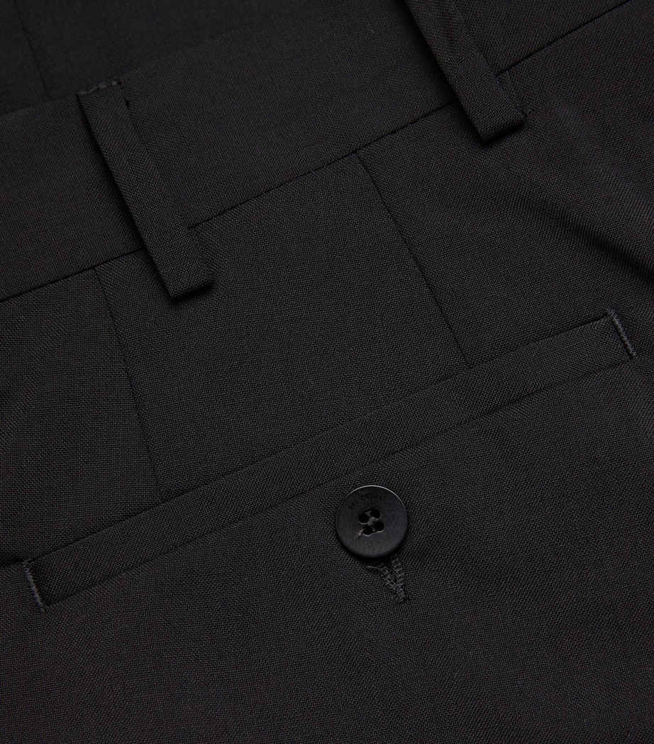 Wool Slim Tailored Trousers 20 BLACK Image 5