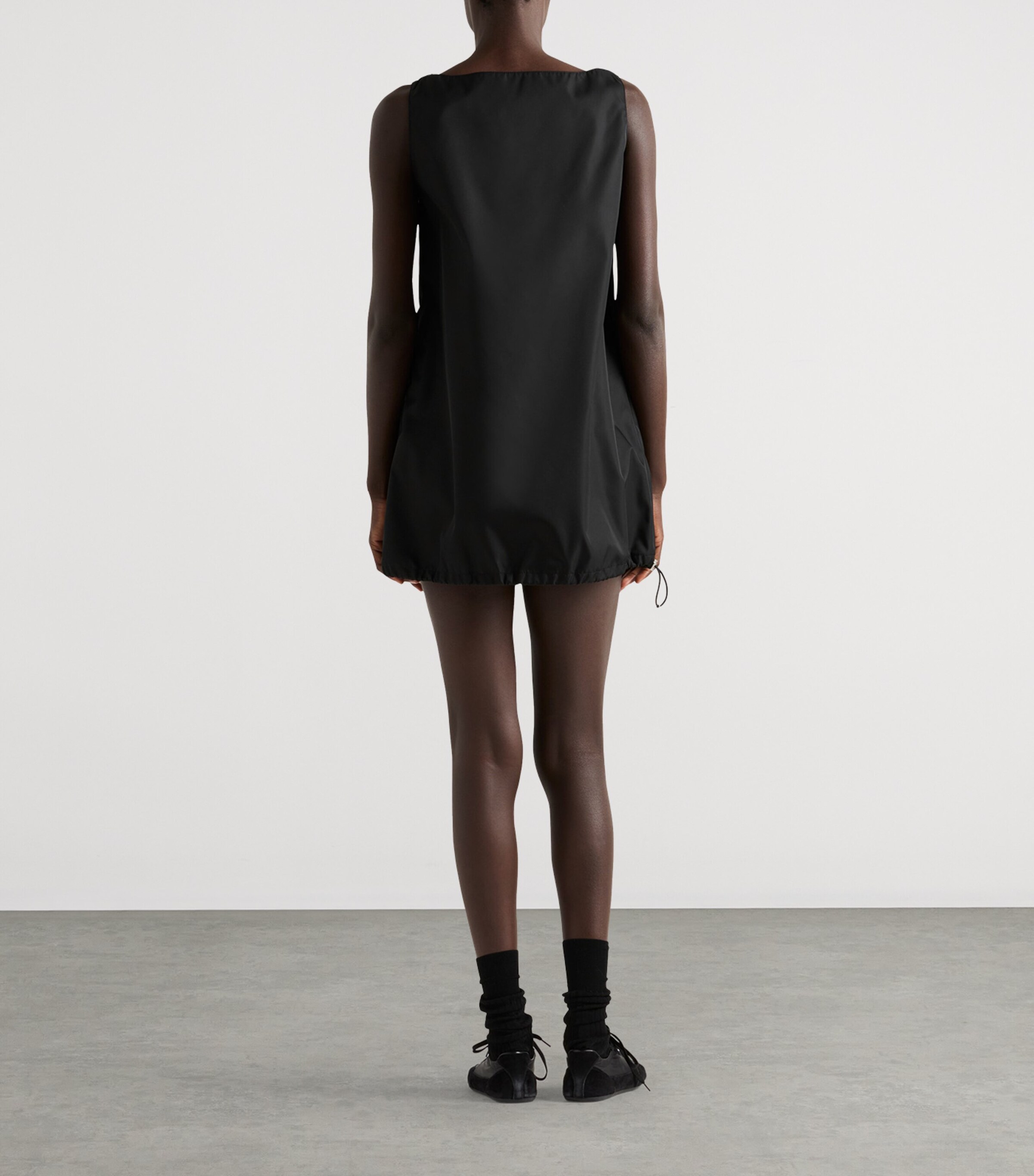 Prada Womens Re-Nylon Mini Dress Black Image 4