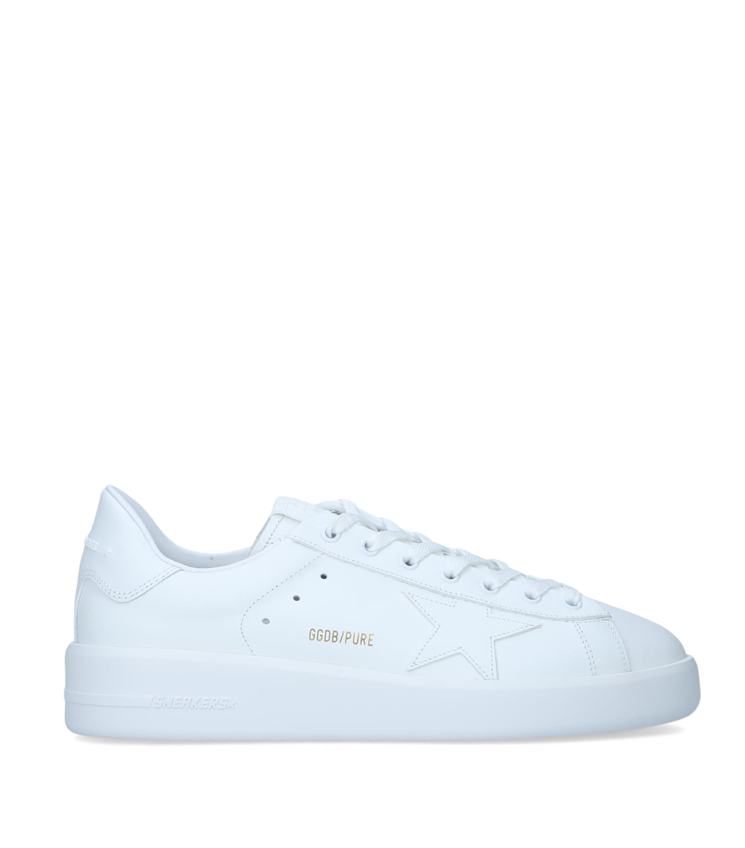 Golden Goose Leather Purestar Low-Top Sneakers White Image 1