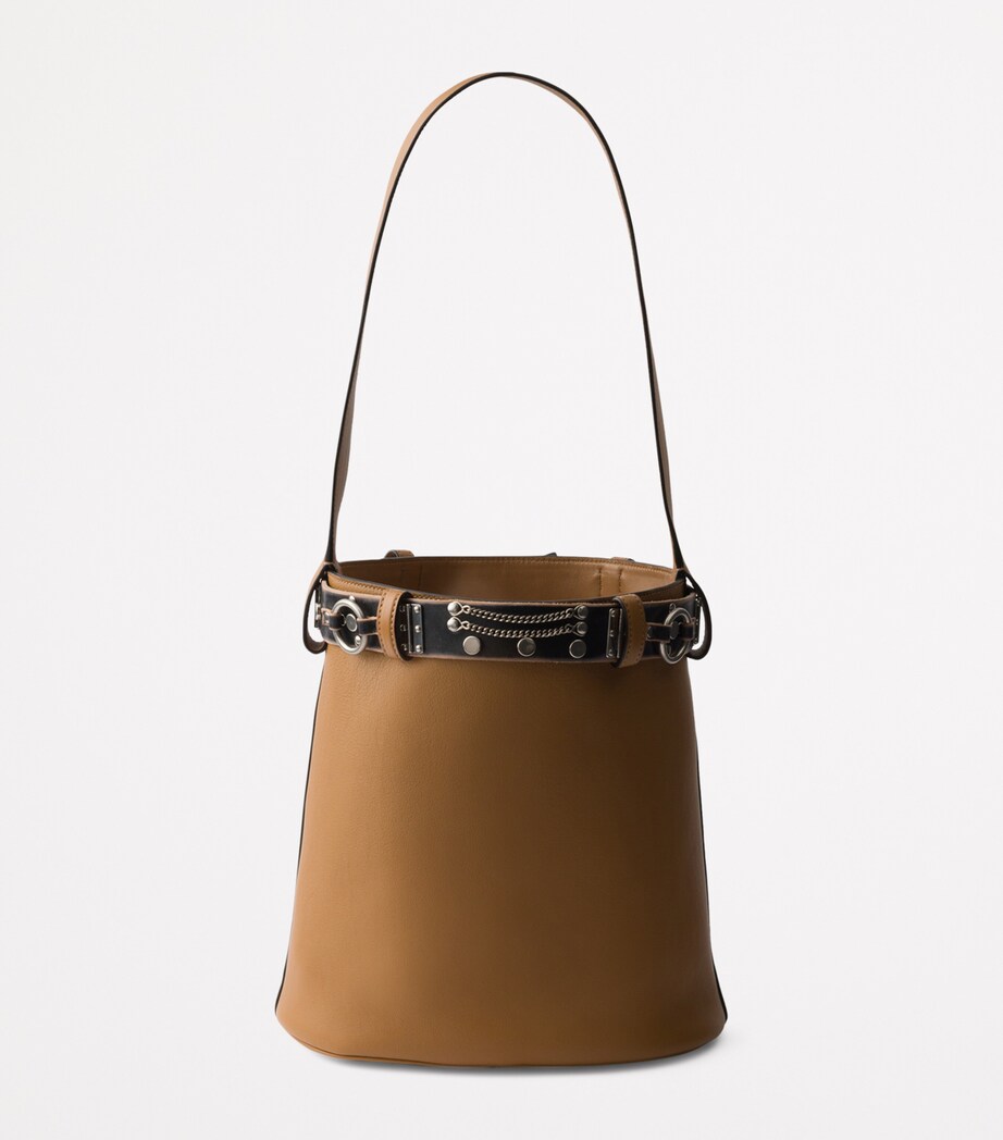 Leather Buckled Bucket Bag F0ILJ Image 4