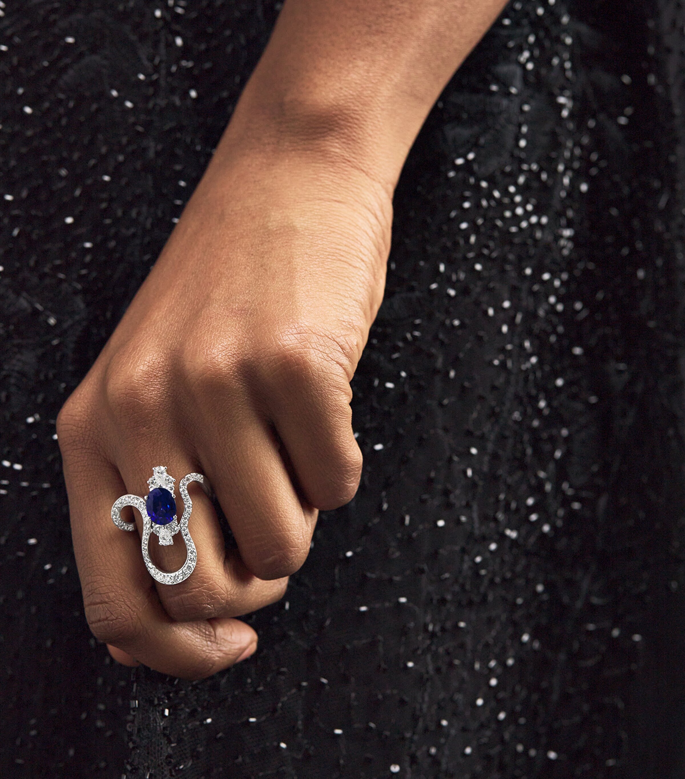 Yeprem White Gold, Diamond and Sapphire Reign Supreme Ring White Gold Image 5