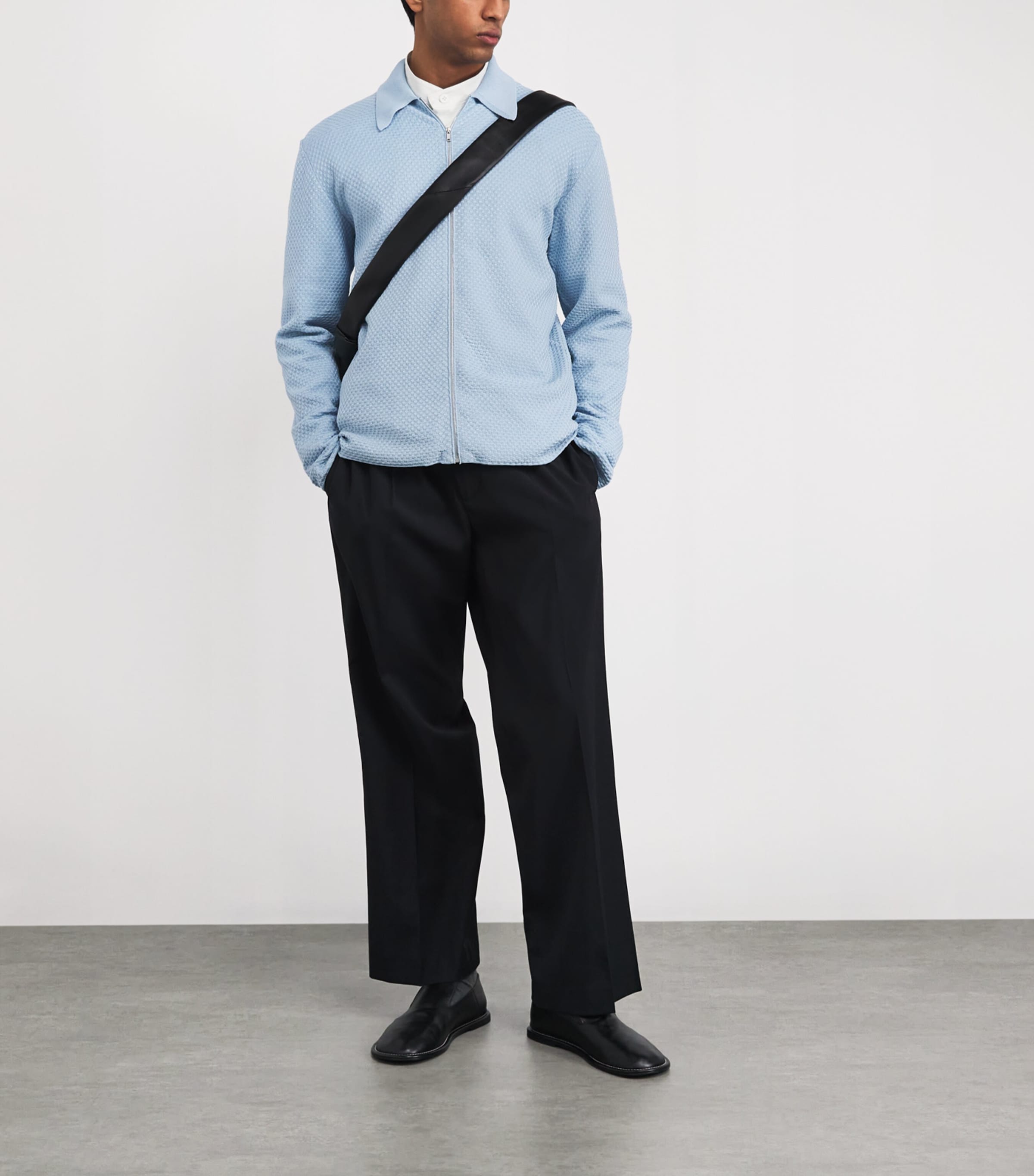 Cotton Zip-Up Sweatshirt 456 BLUE HAZE Image 2