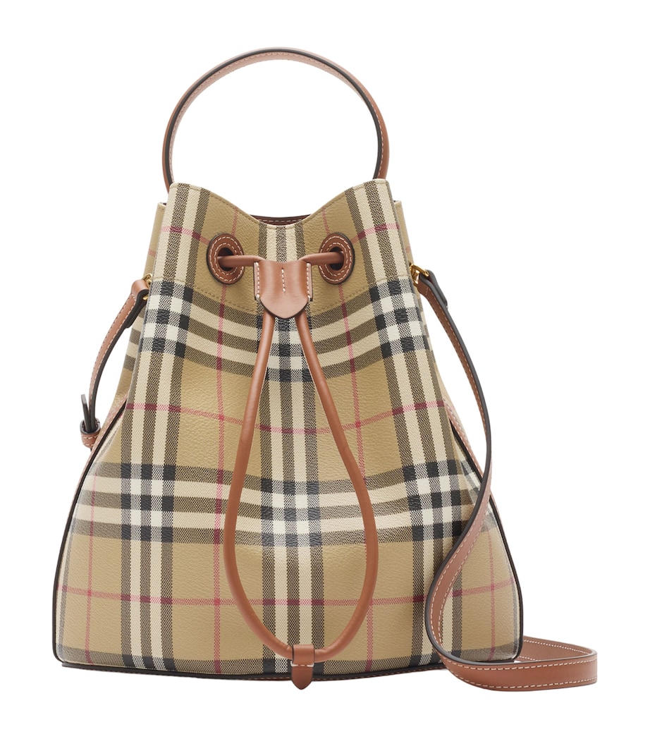Small Check Bucket Bag VNTG CHK/BRIAR BROWN Image 1