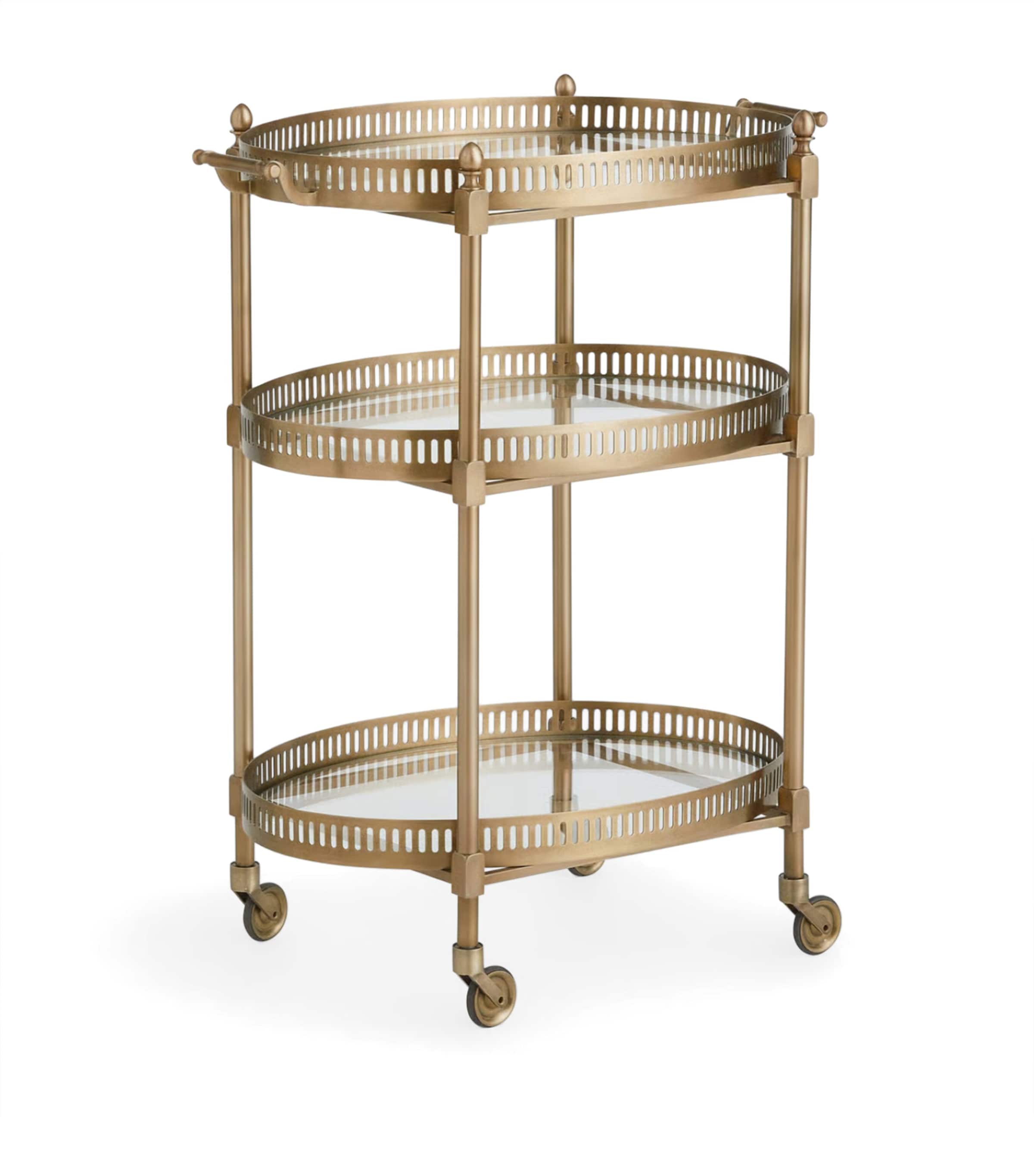 Soho Home Brass Oval Bar Cart Brass Image 2