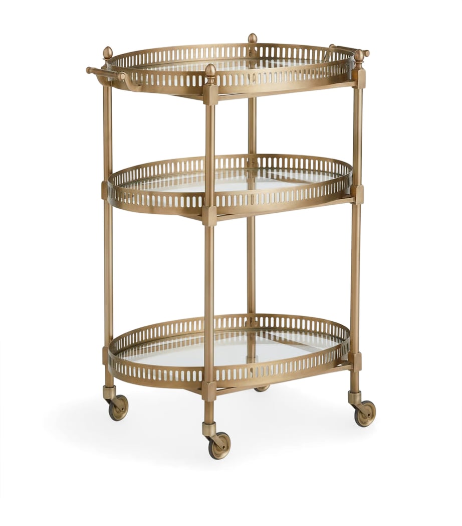 Soho Home Brass Oval Bar Cart Brass Image 2