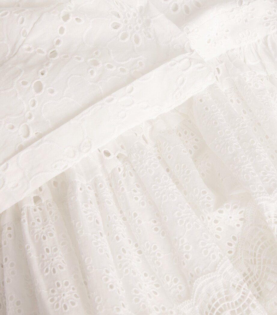 537726 Maje White Cotton Embroidered Mini Dress | Harrods UK