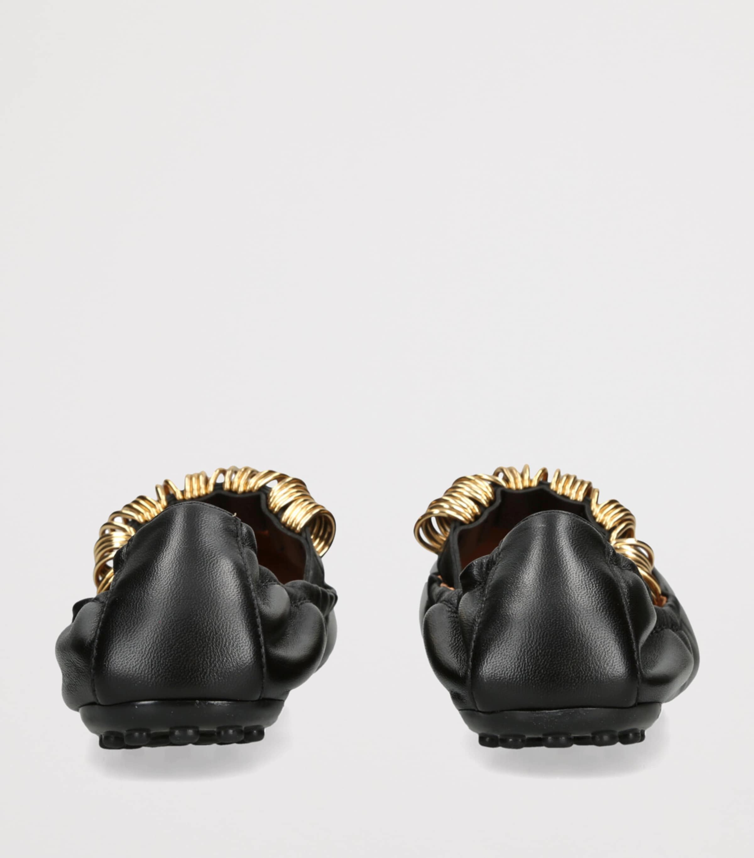 Leather Ballet Flats BLACK Image 3